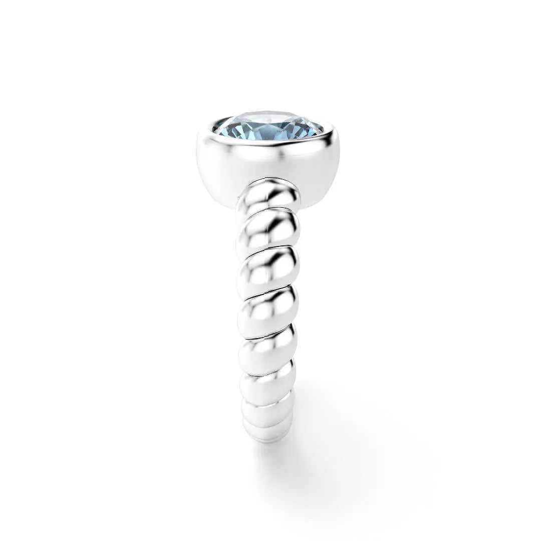 Bague indiscrète pour femme en argent et topaze