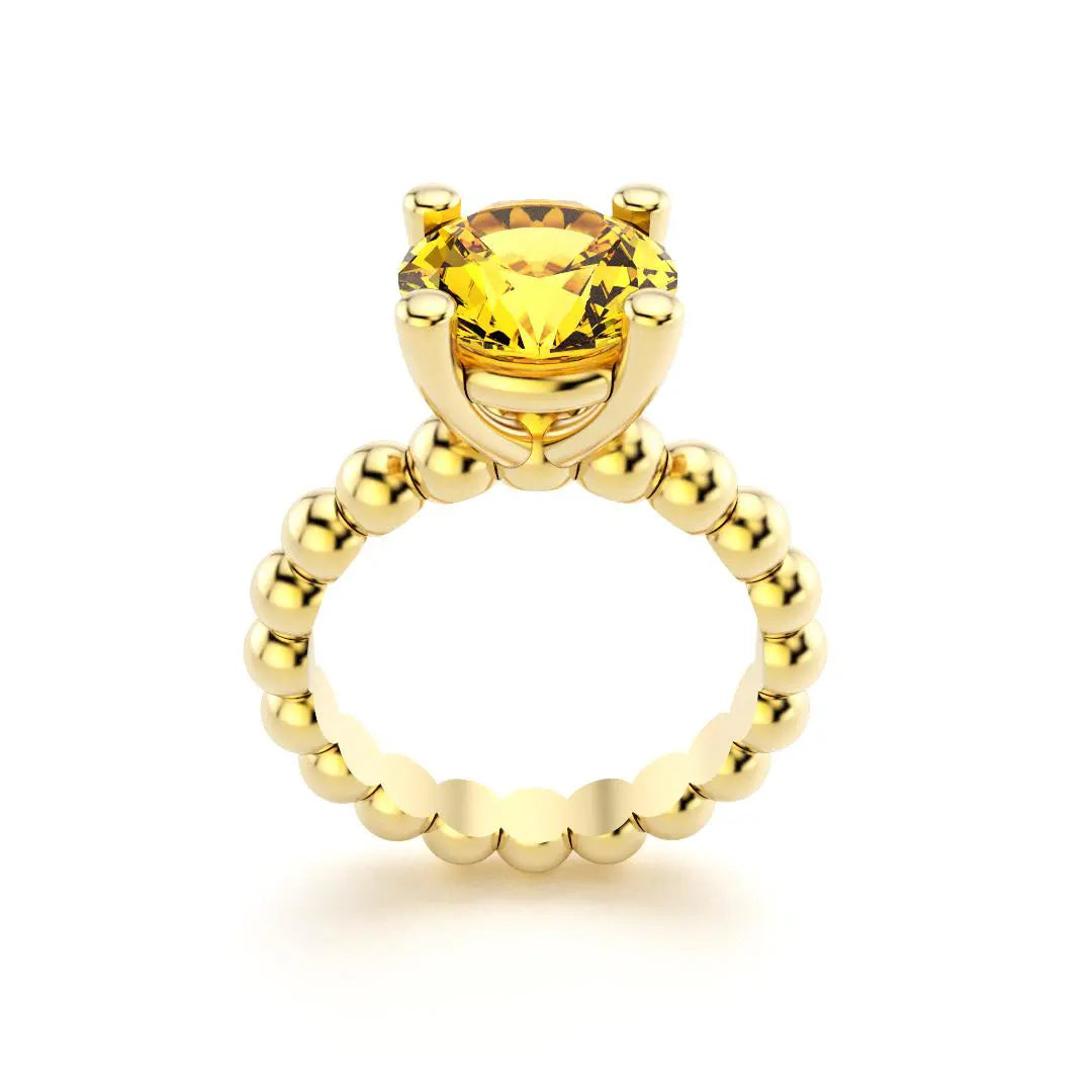 Bague indiscrète pour femme en or jaune et citrine