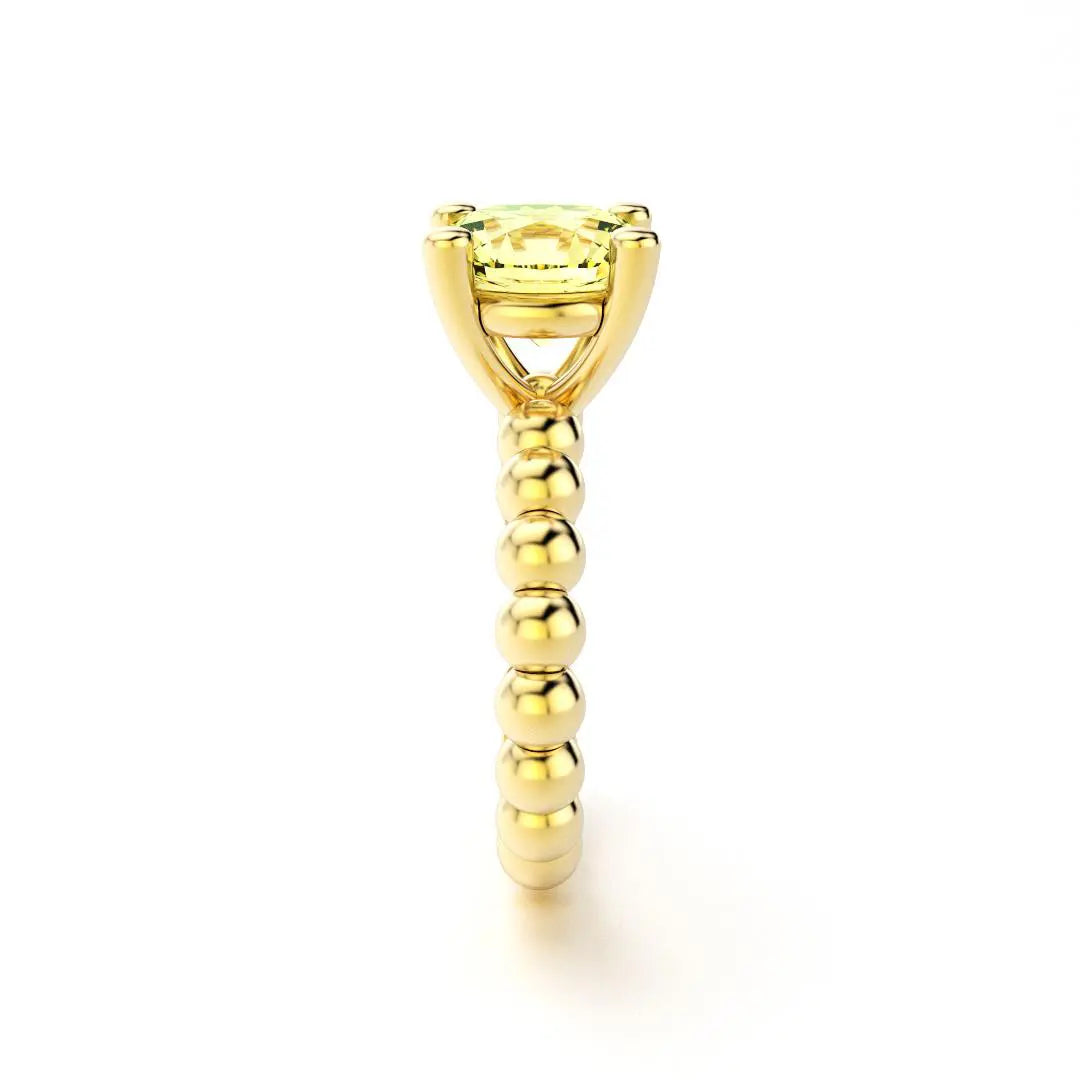 Bague indiscrète pour femme en or jaune et quartz lemon