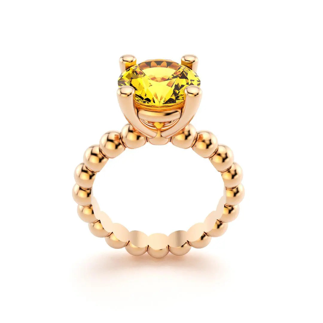Bague indiscrète pour femme en or rose et citrine