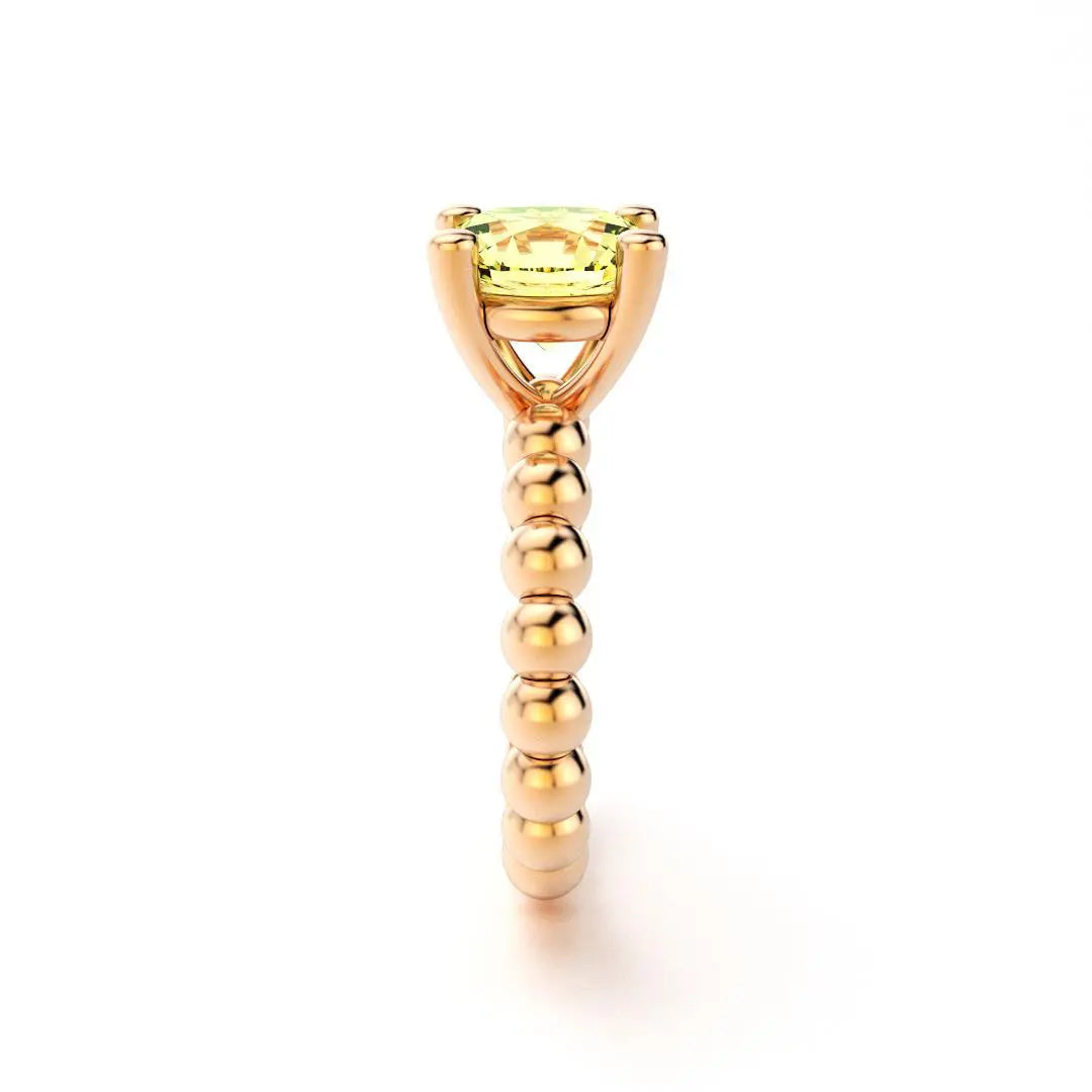 Bague indiscrète pour femme en or rose et quartz Lemon