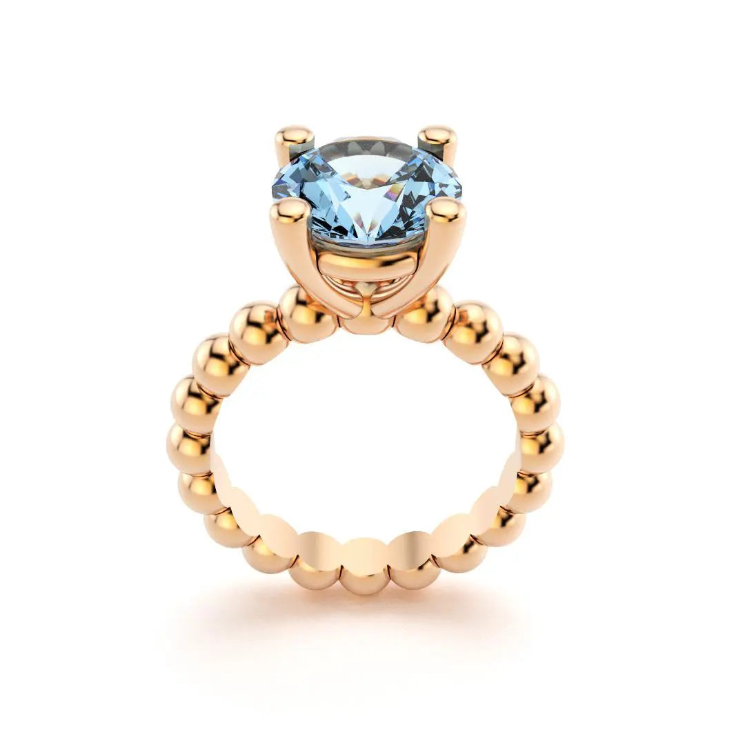 Bague indiscrète pour femme en or rose et topaze