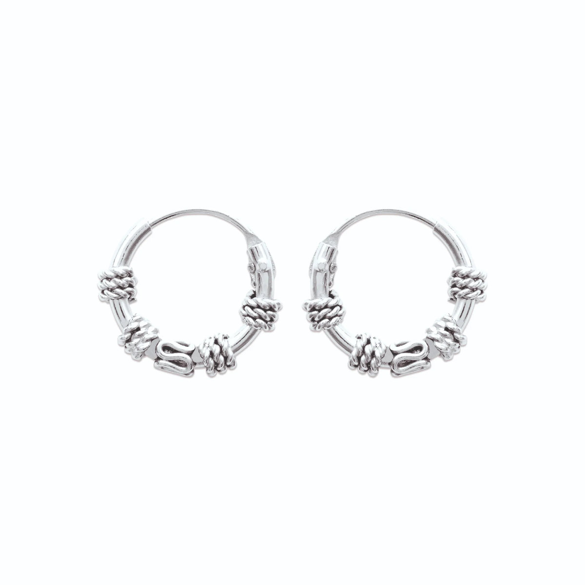 Boucles d’oreilles petites créoles balinaises en argent 925