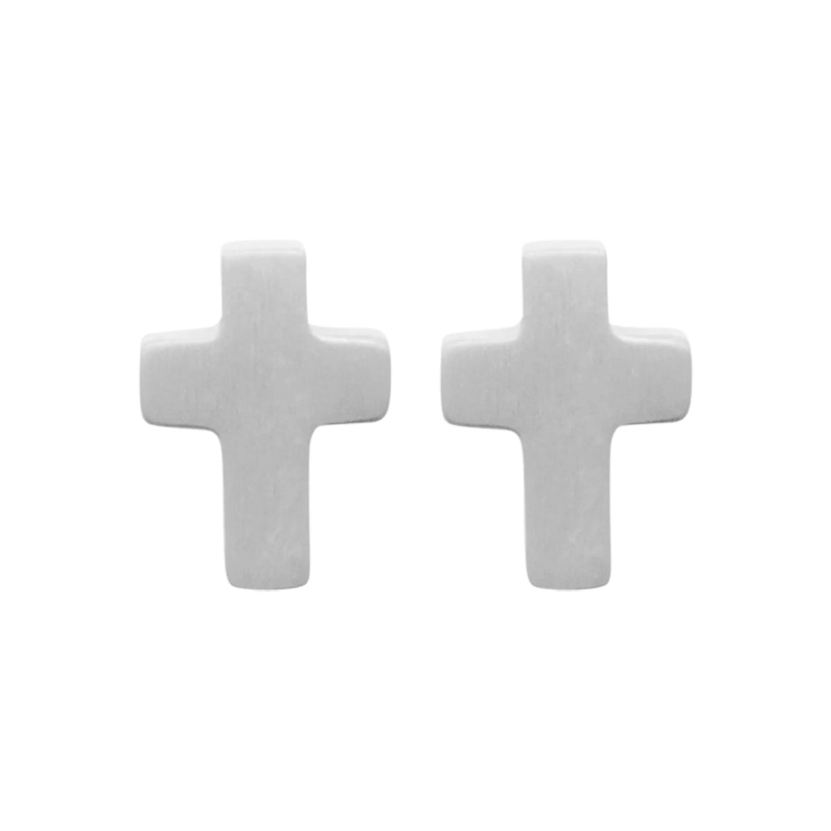 Boucles d’oreilles puces croix en acier homme
