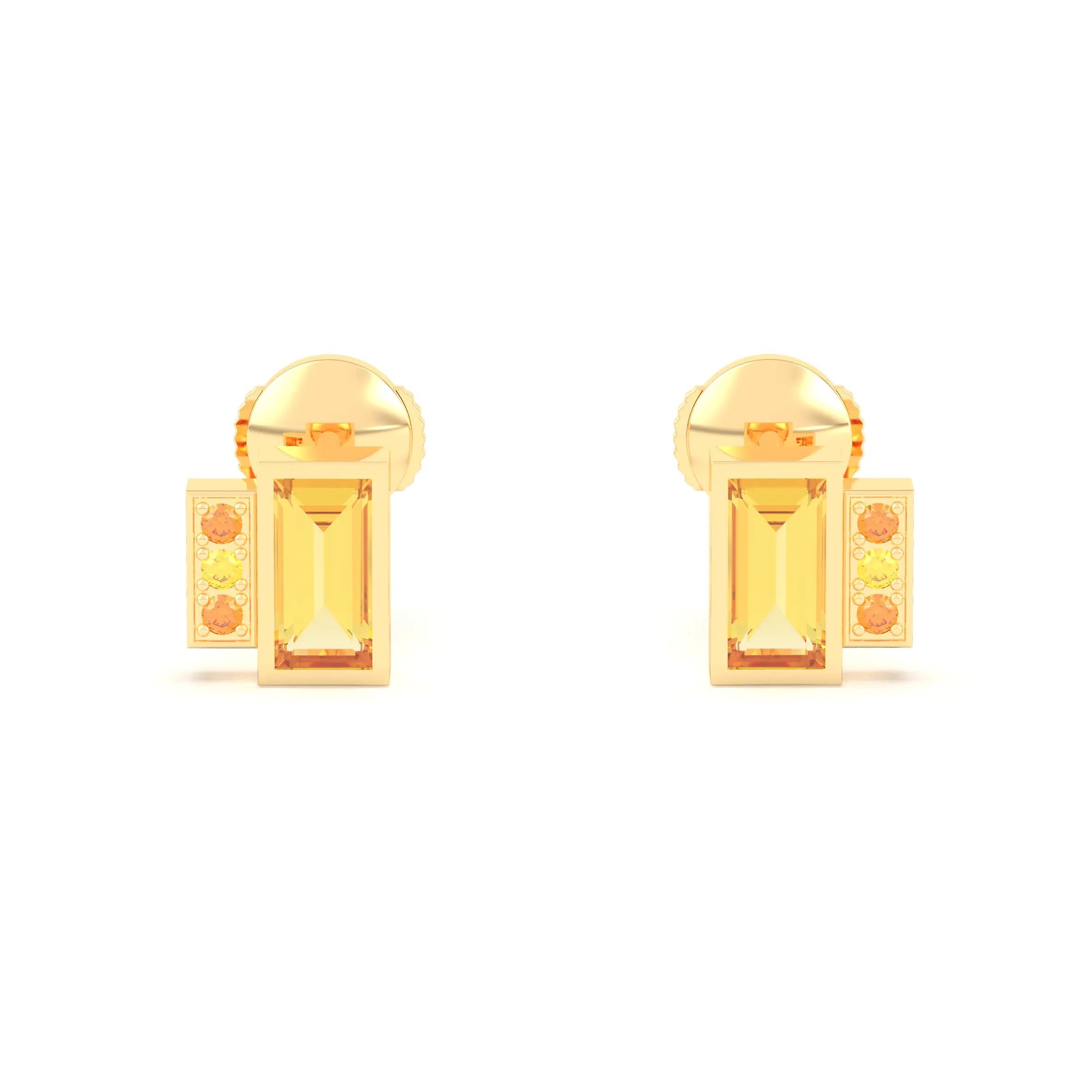 Boucles d'oreilles Art Déco Or Jaune 18 Carats Personnalisables