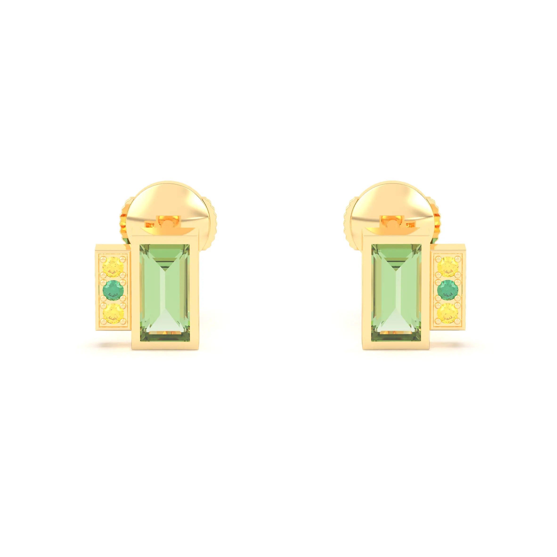 Boucles d'oreilles Art Déco Or Jaune 18 Carats Personnalisables