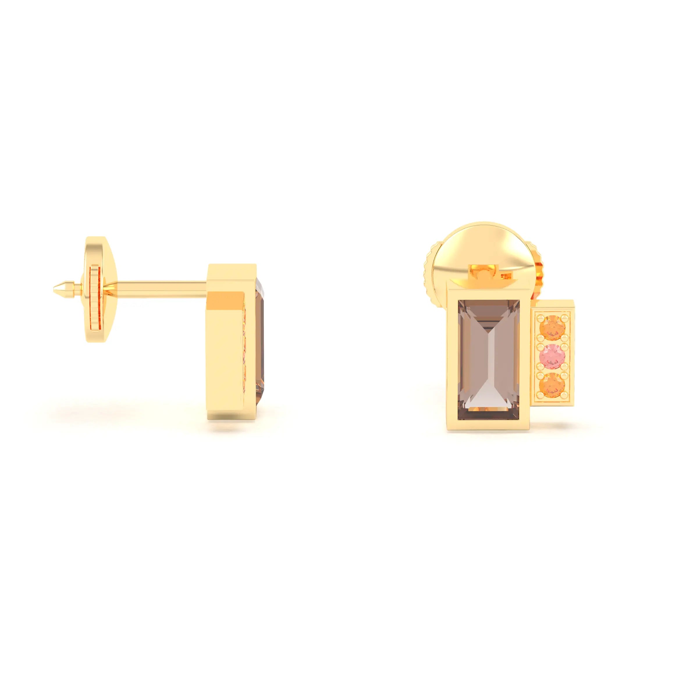 Boucles d'oreilles Art Déco Or Jaune 18 Carats Personnalisables