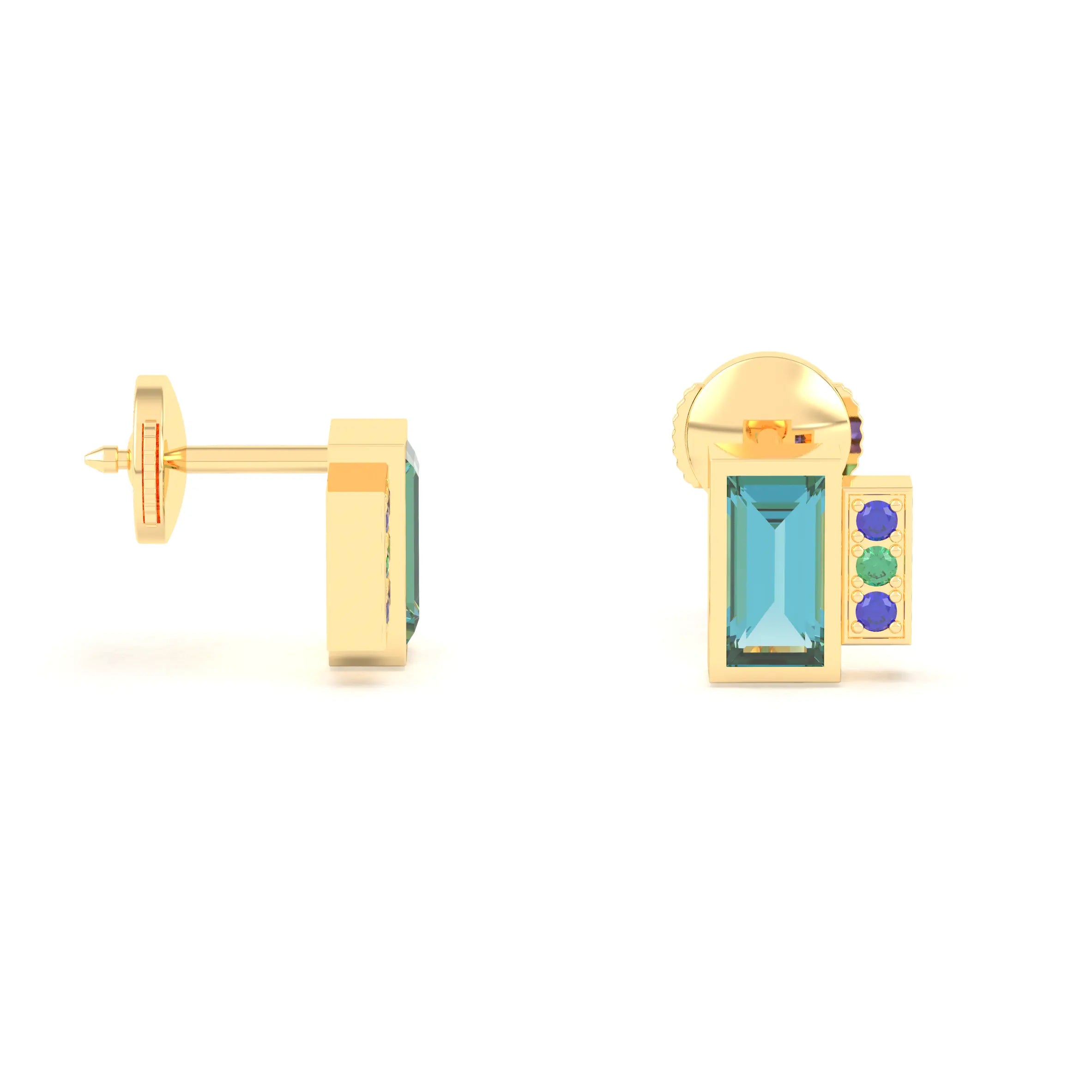 Boucles d'oreilles Art Déco Or Jaune 18 Carats Personnalisables