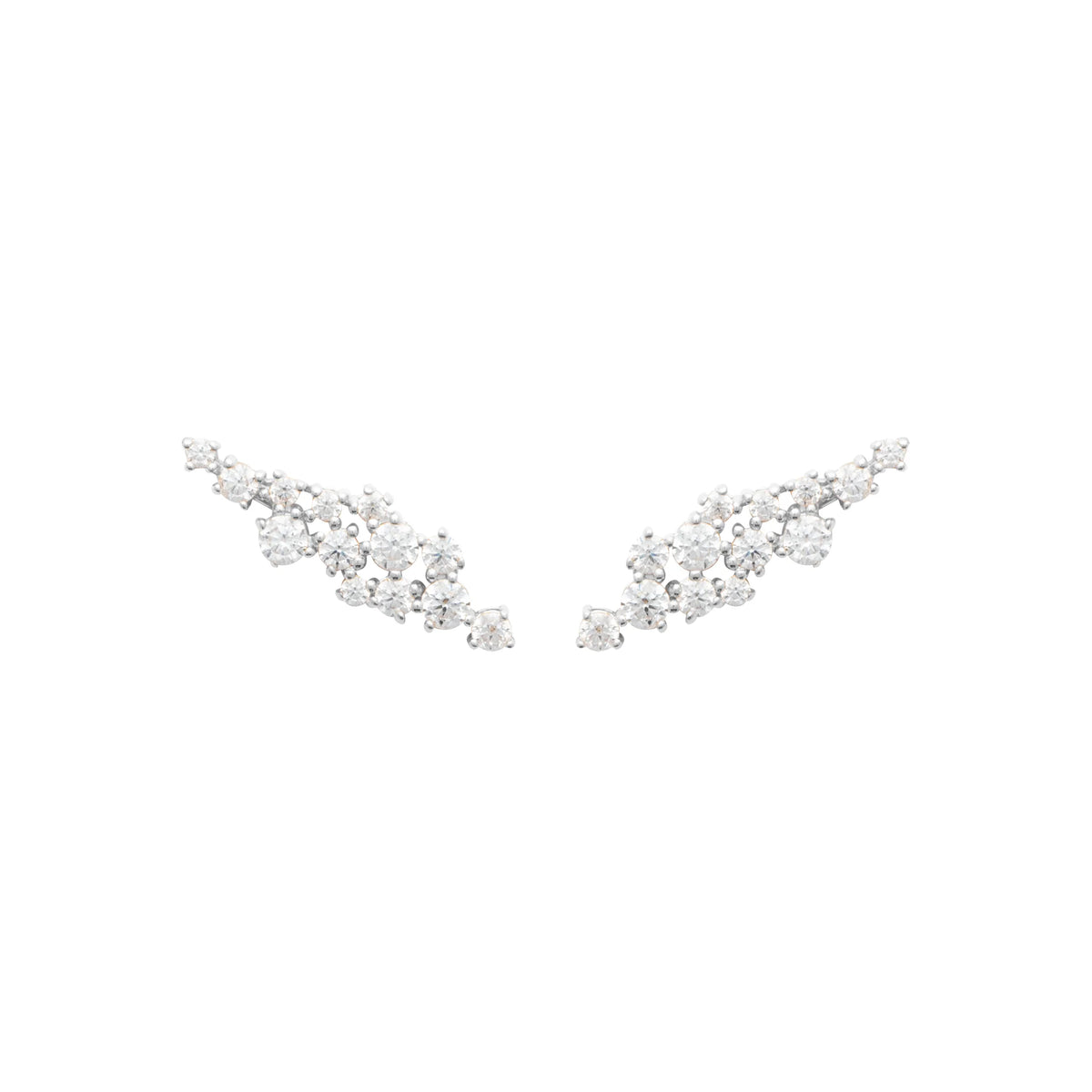 Boucles d’oreilles contour d’oreille branche de zircons en argent 925