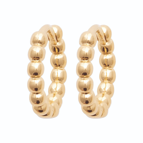 Boucles d’oreilles créoles perlées 12 mm en plaqué or