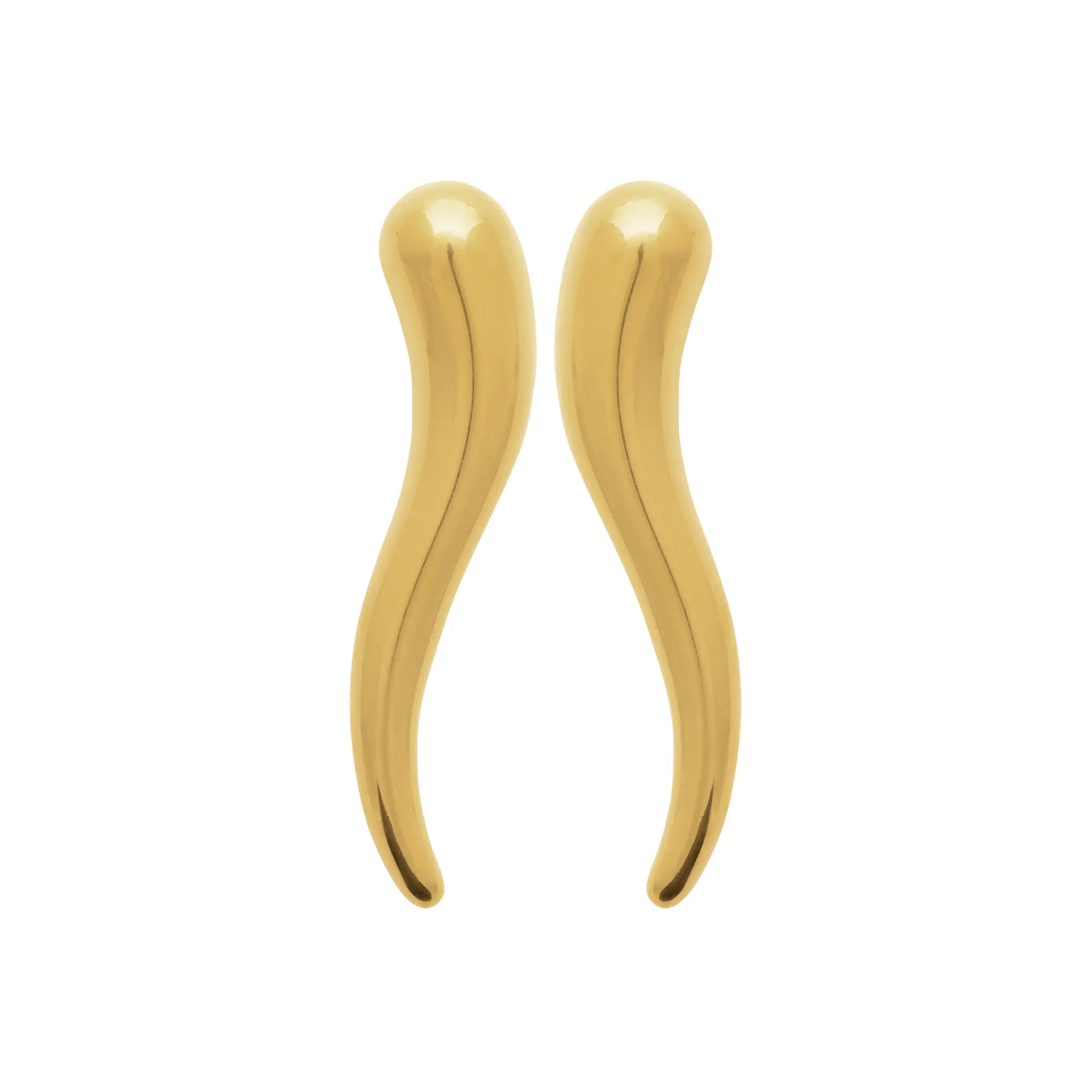 Boucles d'oreilles "Goutte Sculptée" en PVD Doré (Fermoir Papillon)