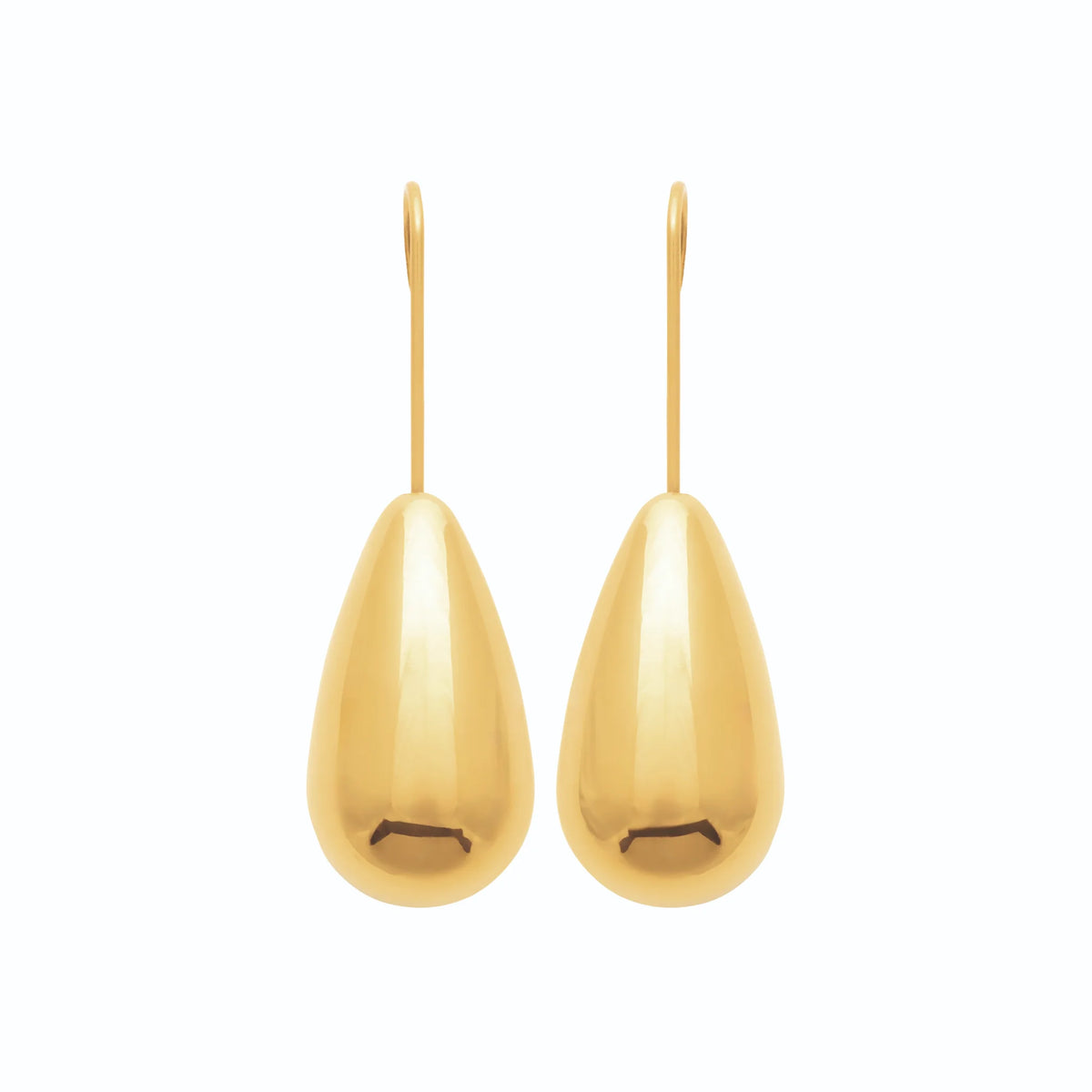 Boucles d’oreilles pendantes goutte allongée en acier PVD doré