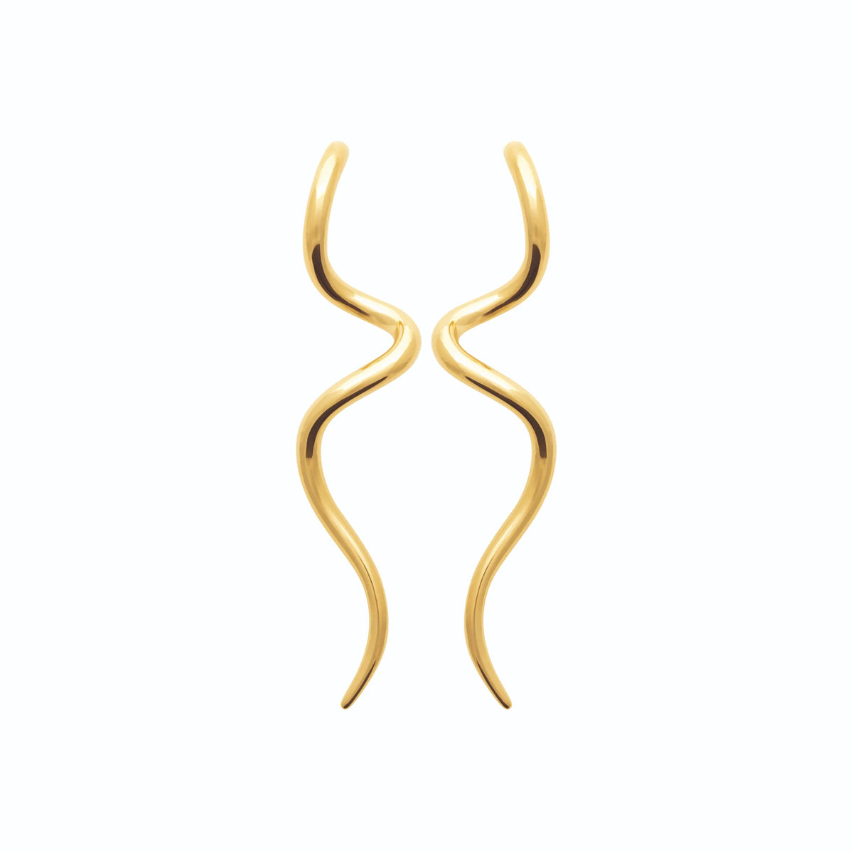 Boucles d’oreilles pendantes serpentines en acier PVD doré