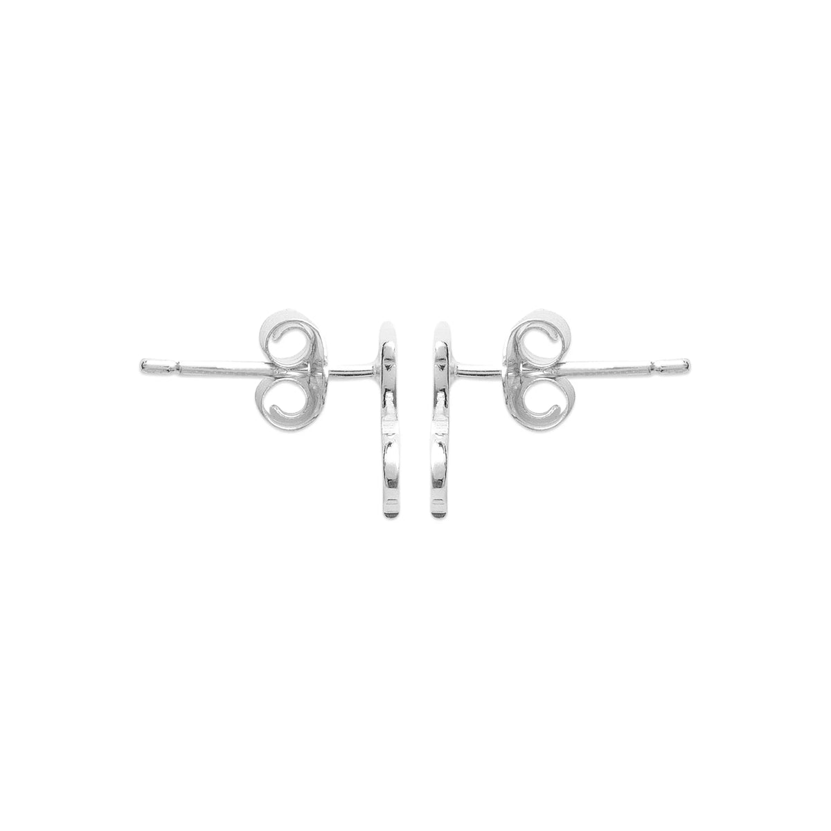 Boucles d’oreilles puces chat assis enfant en argent 925 rhodié