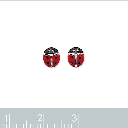 Boucles d’oreilles puces coccinelle enfant en argent 925 rhodié