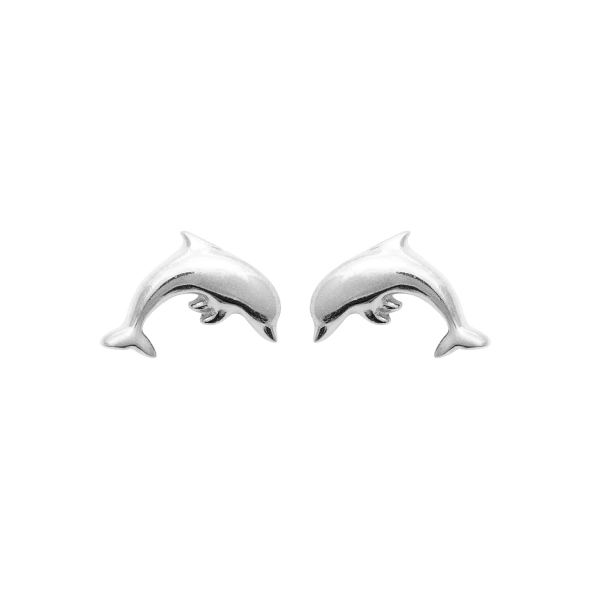 Boucles d’oreilles puces dauphin bondissant enfant en argent 925 rhodié
