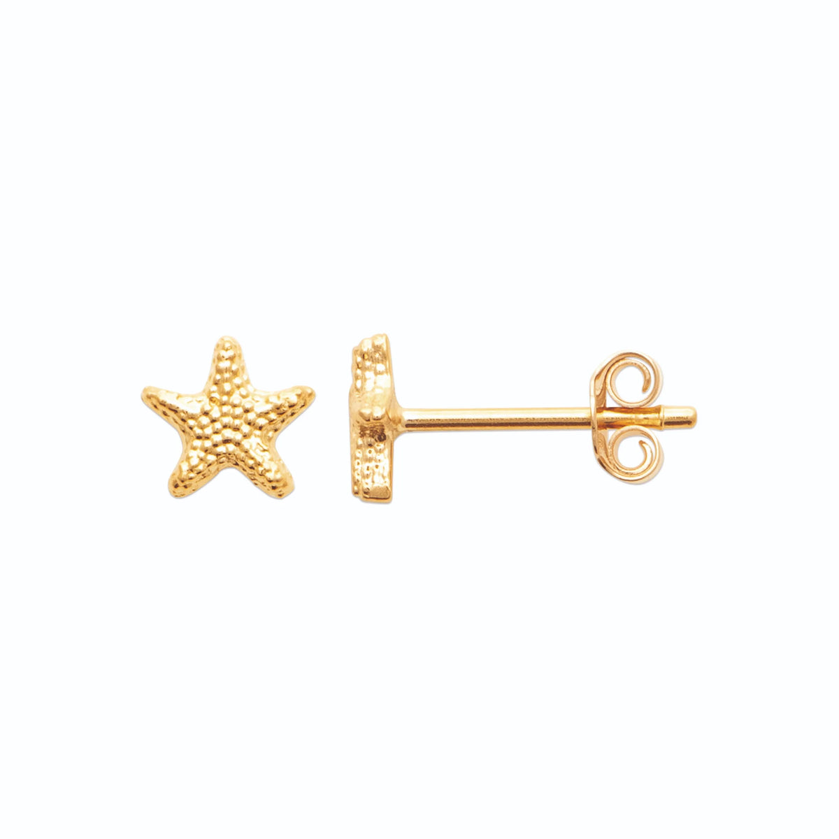 Boucles d’oreilles puces étoile de mer enfant en plaqué or