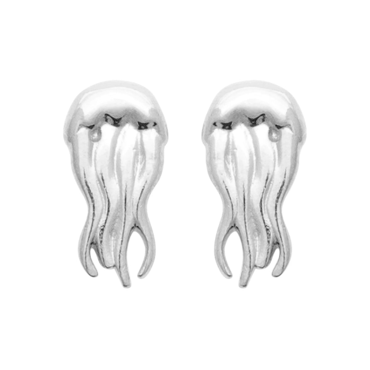 Boucles d’oreilles puces méduse enfant en argent 925 rhodié