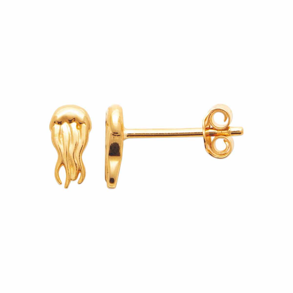 Boucles d’oreilles puces méduse enfant en plaqué or