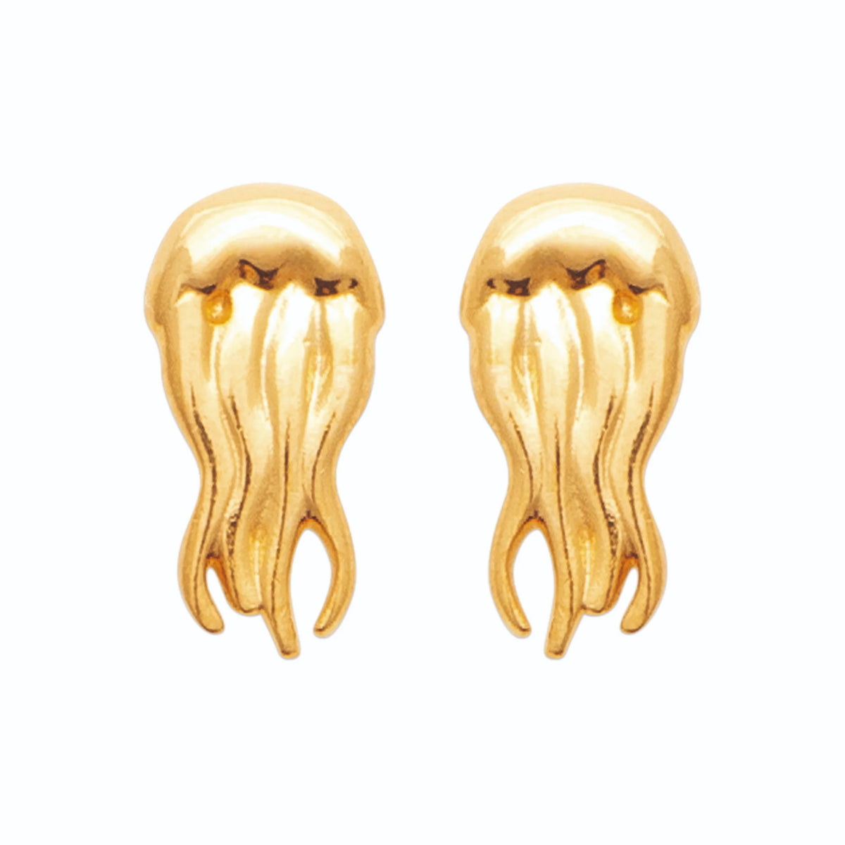 Boucles d’oreilles puces méduse enfant en plaqué or
