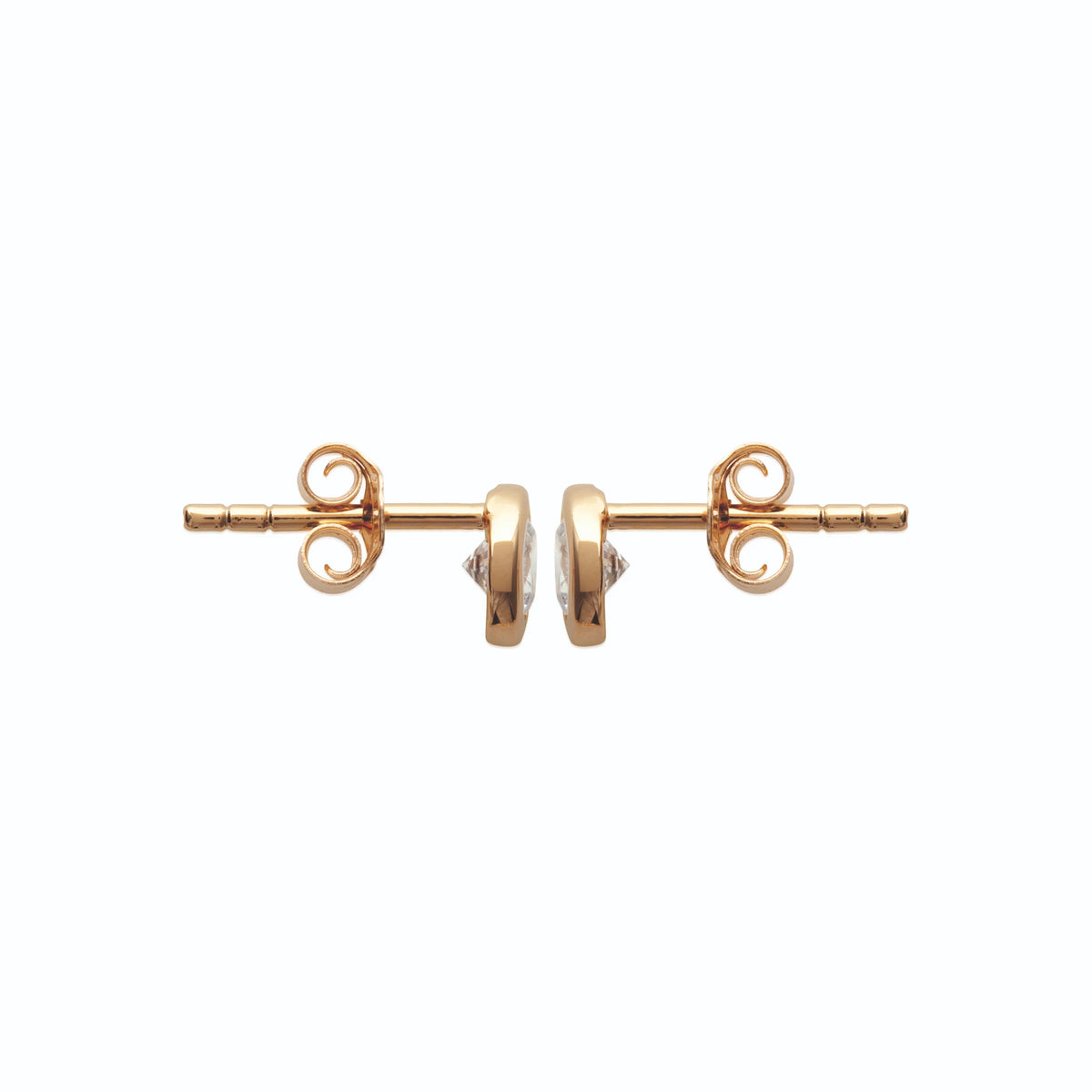 Boucles d’oreilles puces zircon serti clos en plaqué or