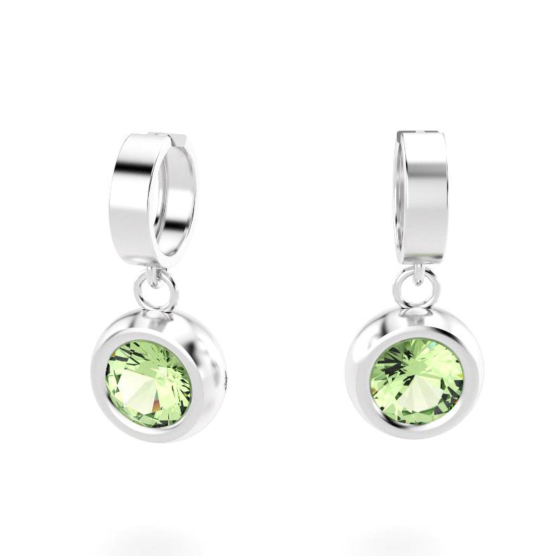 boucles oreilles indiscrète  pour en argent 950 avec prasiolite