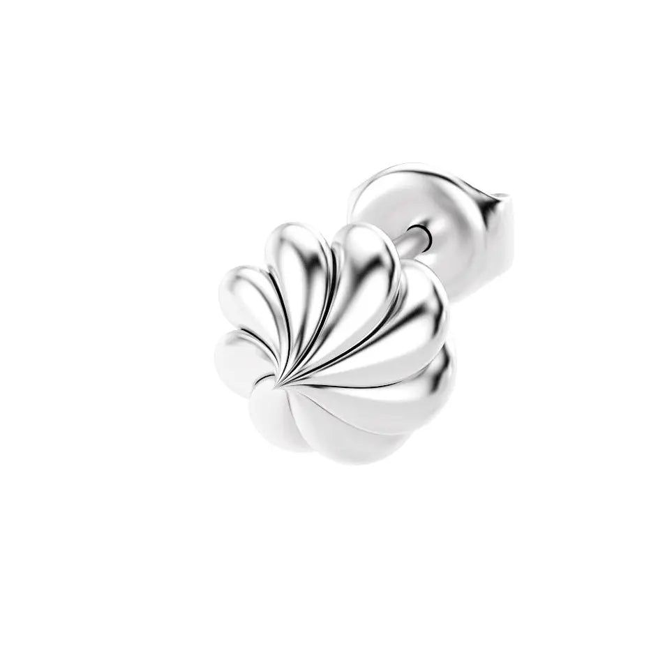 boucles d'oreilles dome pour femme en or blanc