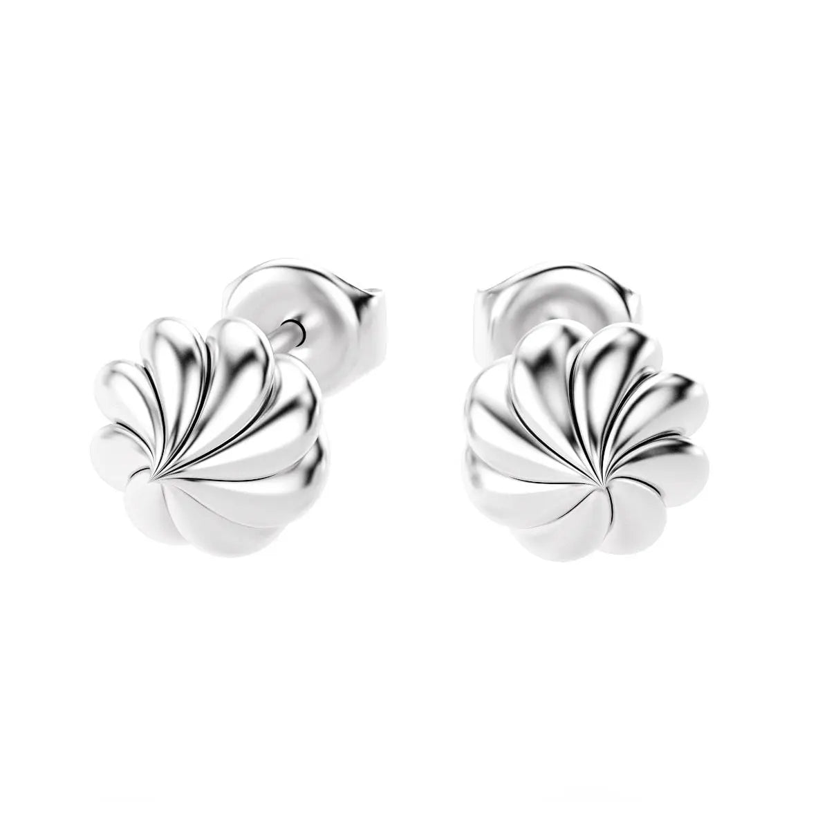 boucles d'oreilles dome pour femme en or blanc