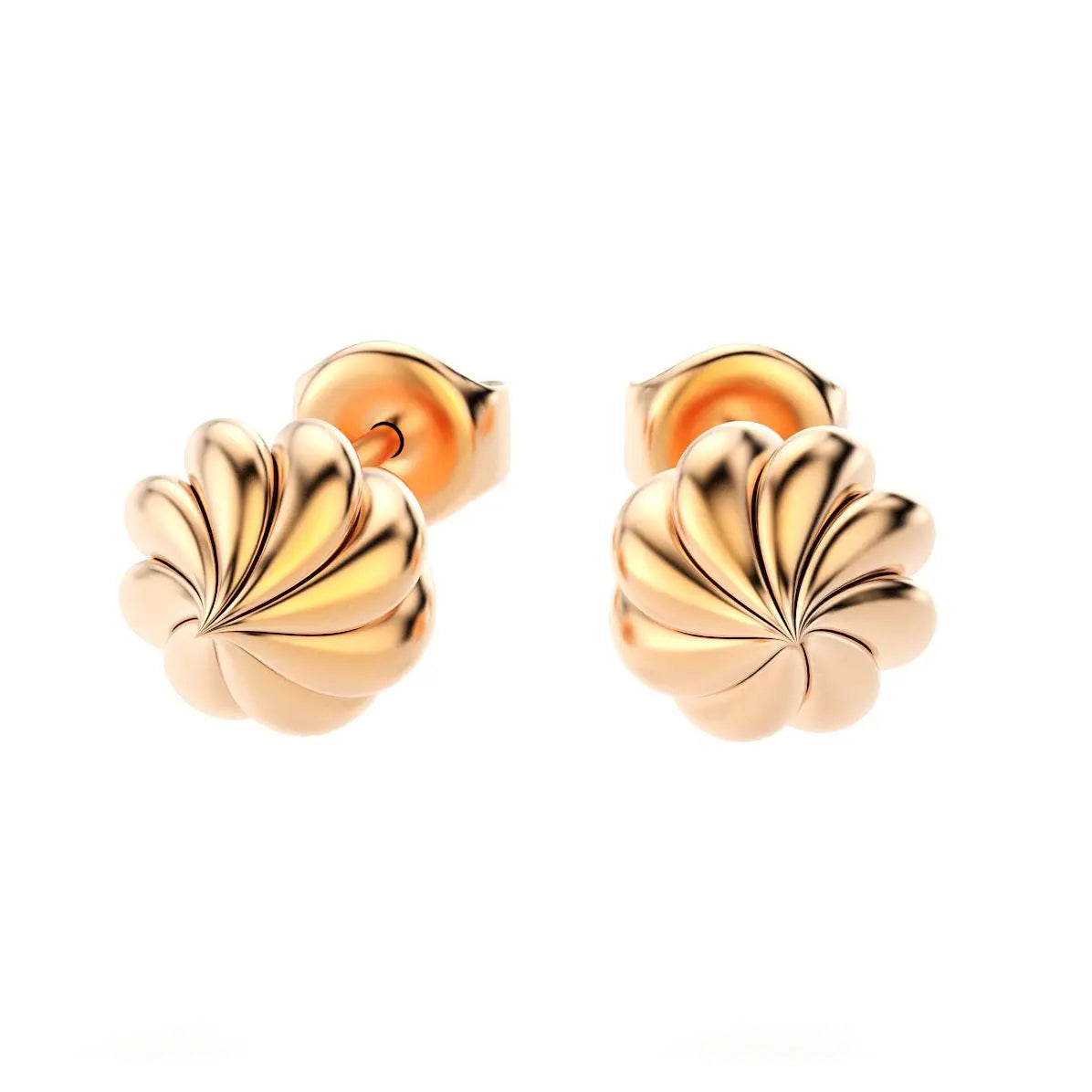 boucles d'oreilles dome pour femme en or rose