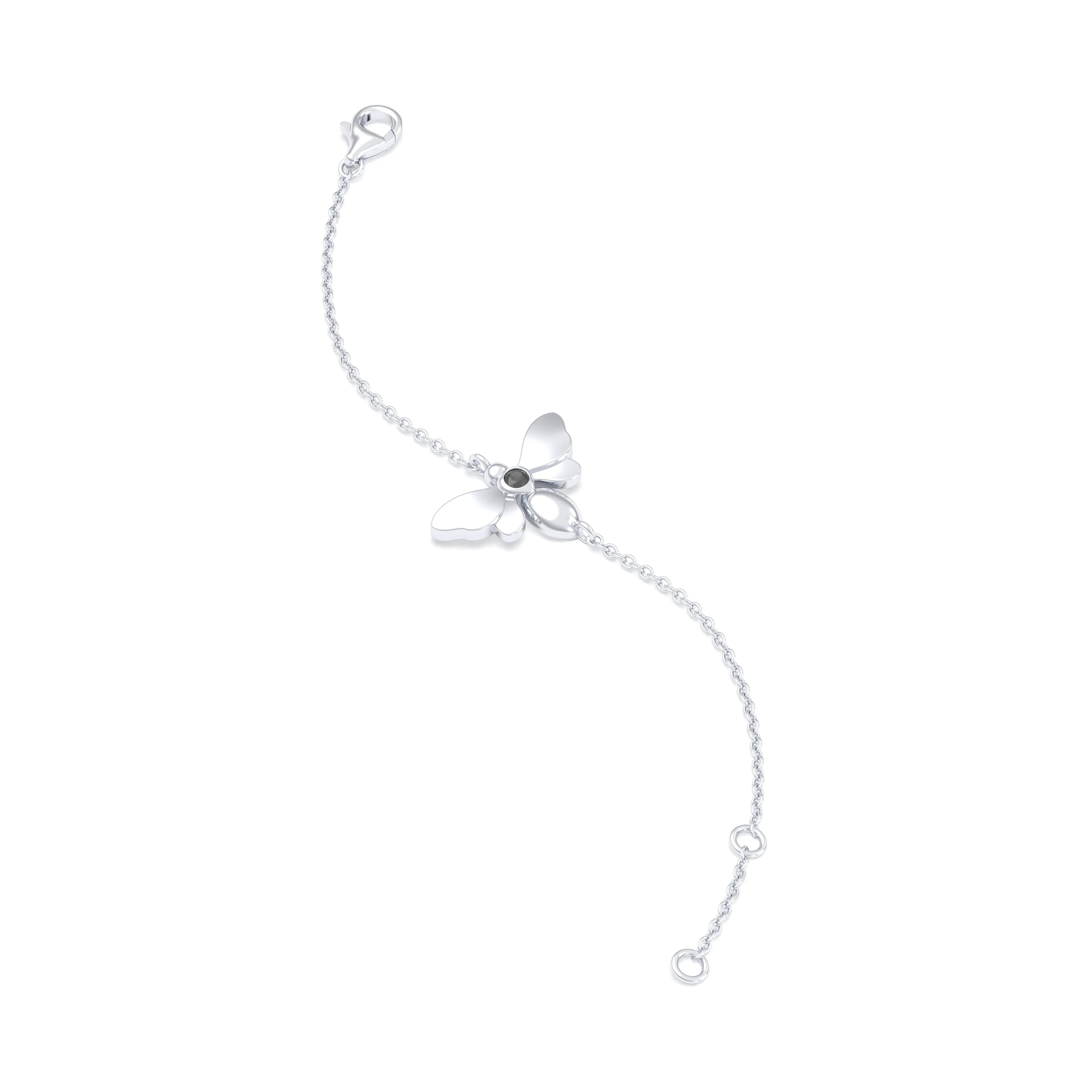 Bracelet Abeille or blanc 18 carats – pierre précieuse au choix