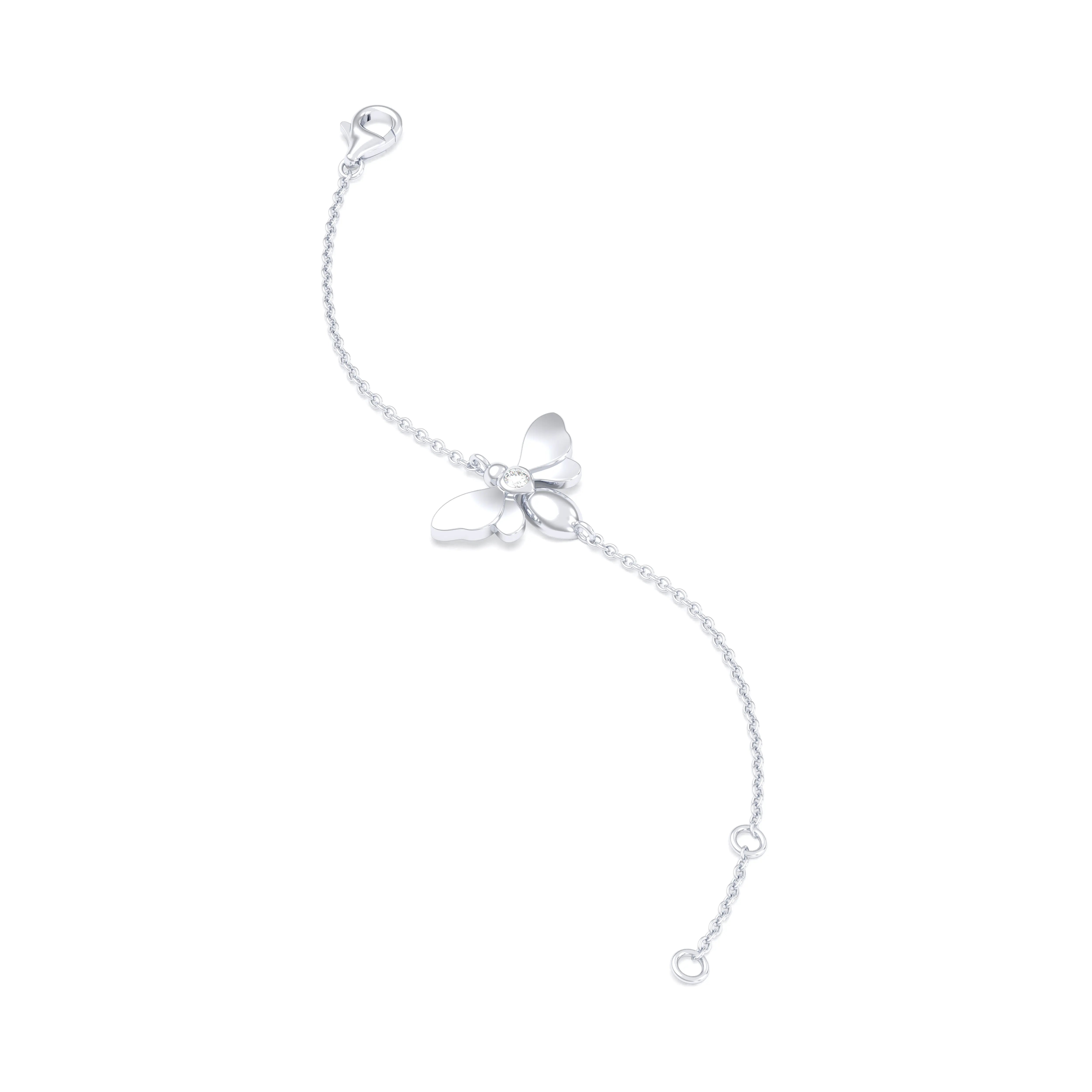 Bracelet Abeille or blanc 18 carats – pierre précieuse au choix