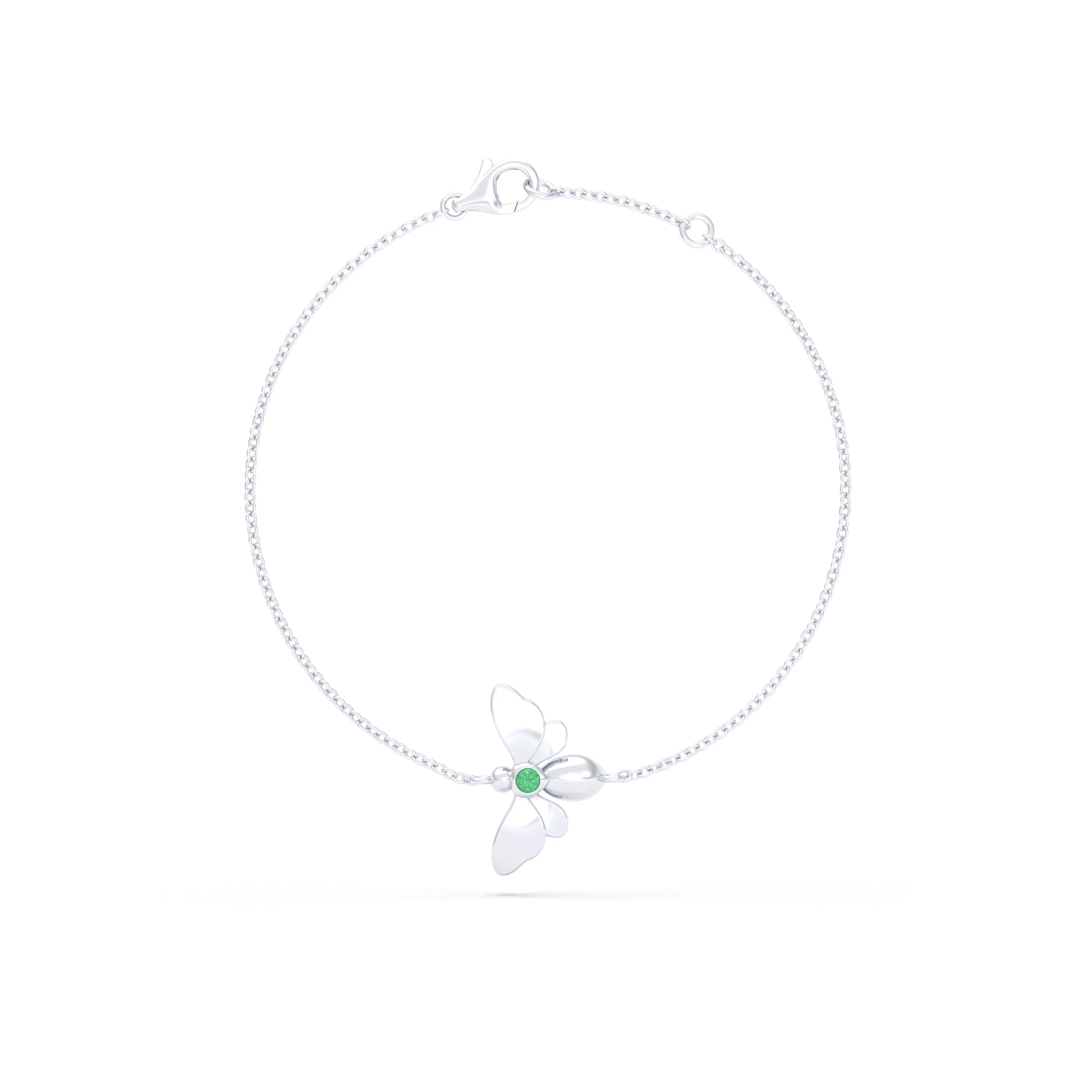 Bracelet Abeille or blanc 18 carats – pierre précieuse au choix