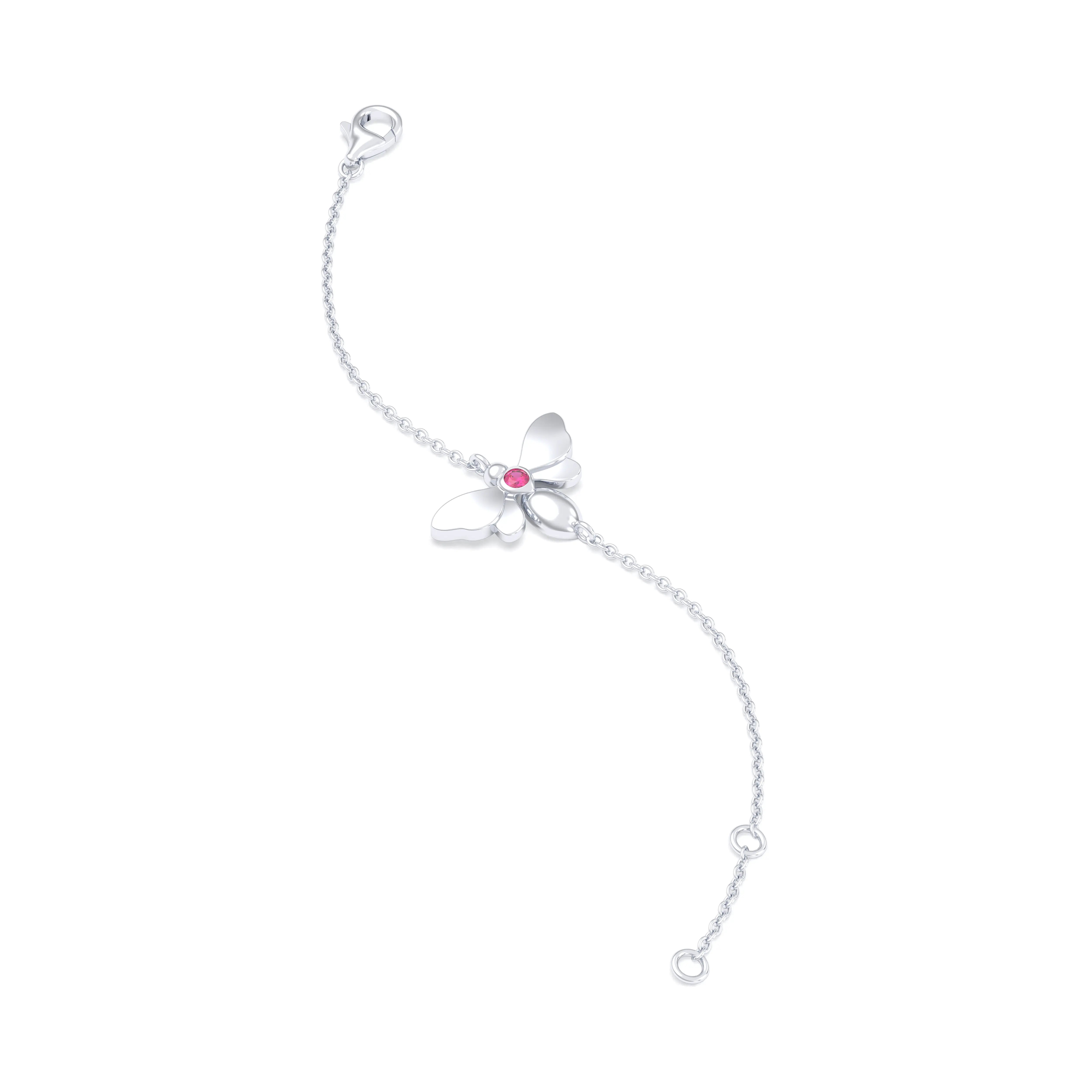 Bracelet Abeille or blanc 18 carats – pierre précieuse au choix