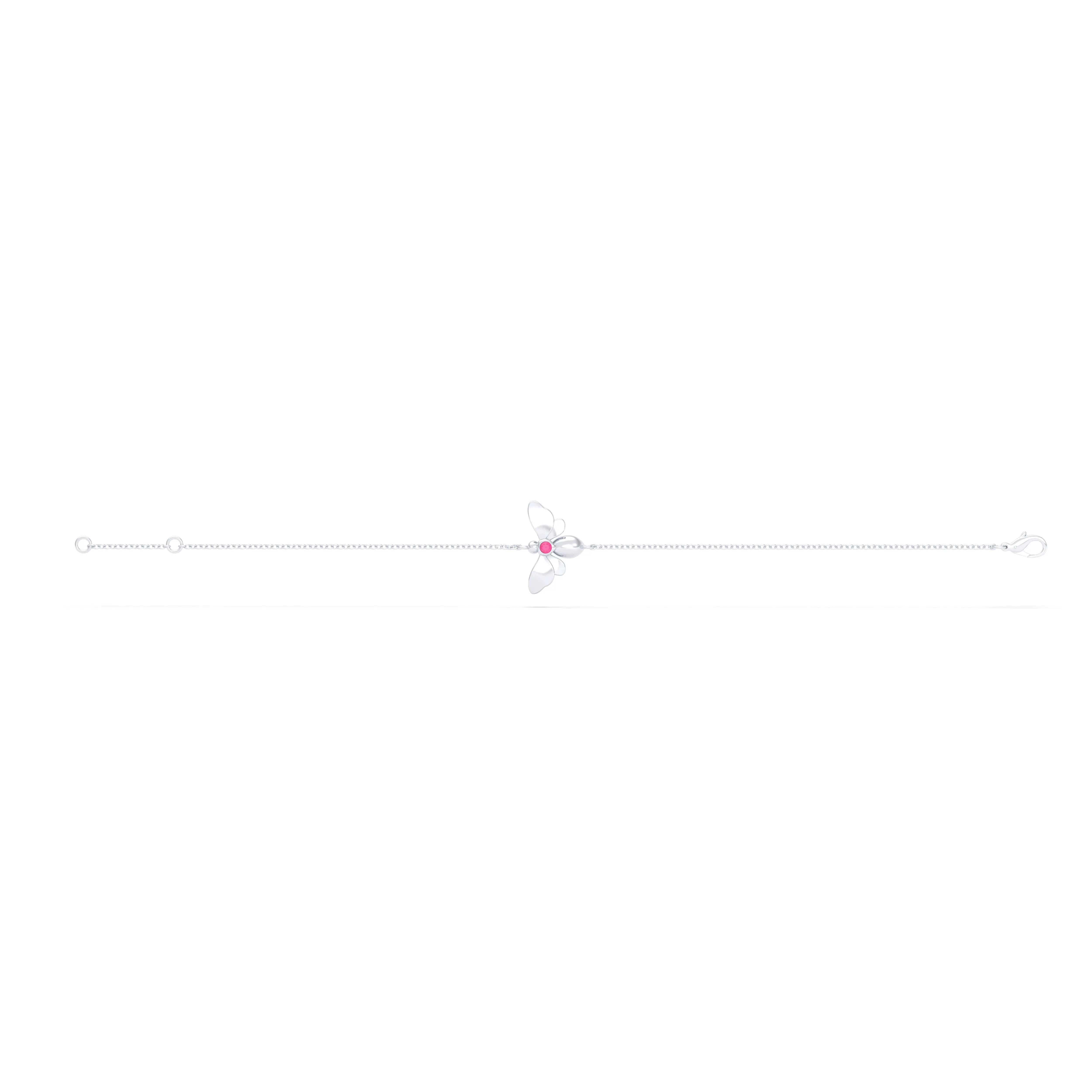 Bracelet Abeille or blanc 18 carats – pierre précieuse au choix
