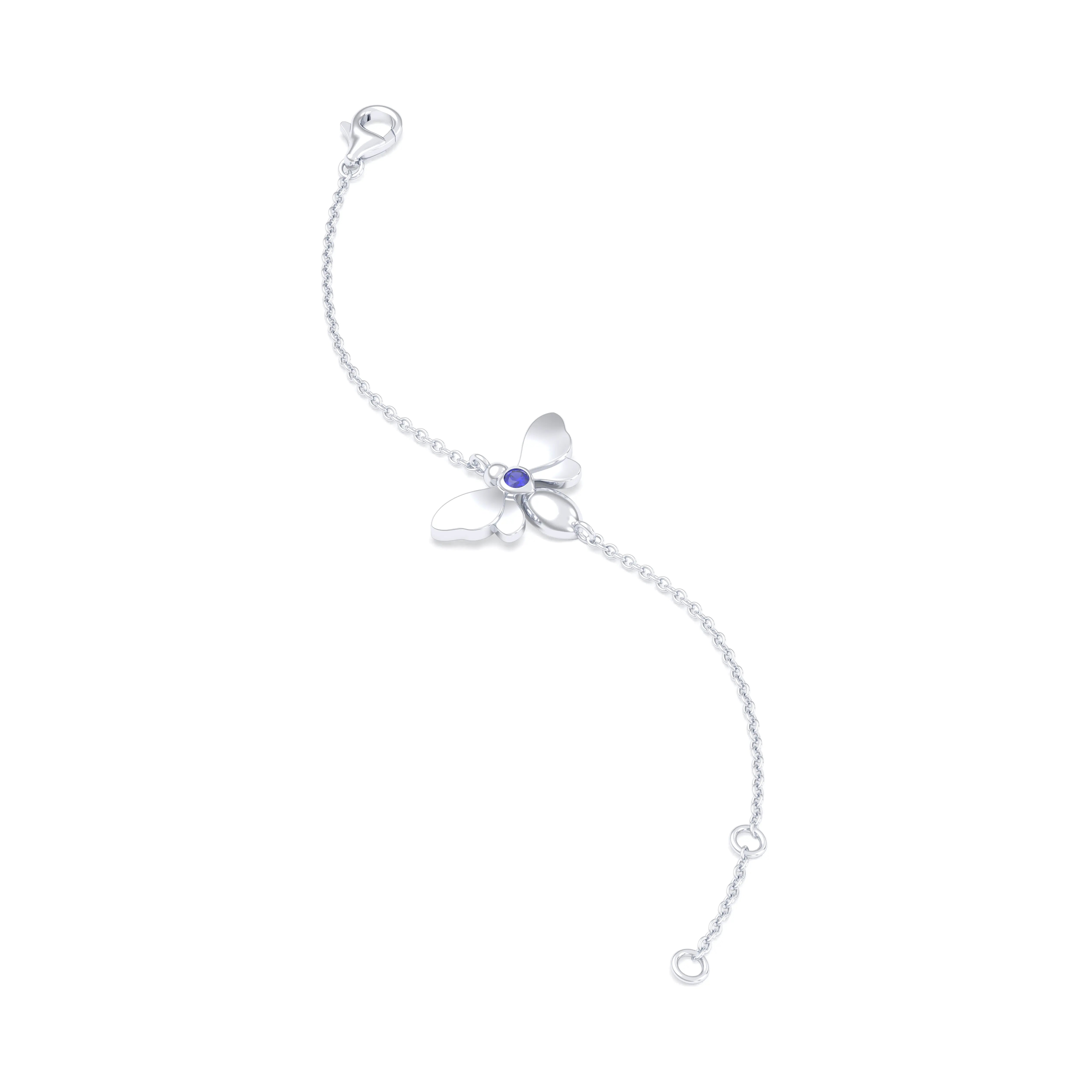 Bracelet Abeille or blanc 18 carats – pierre précieuse au choix