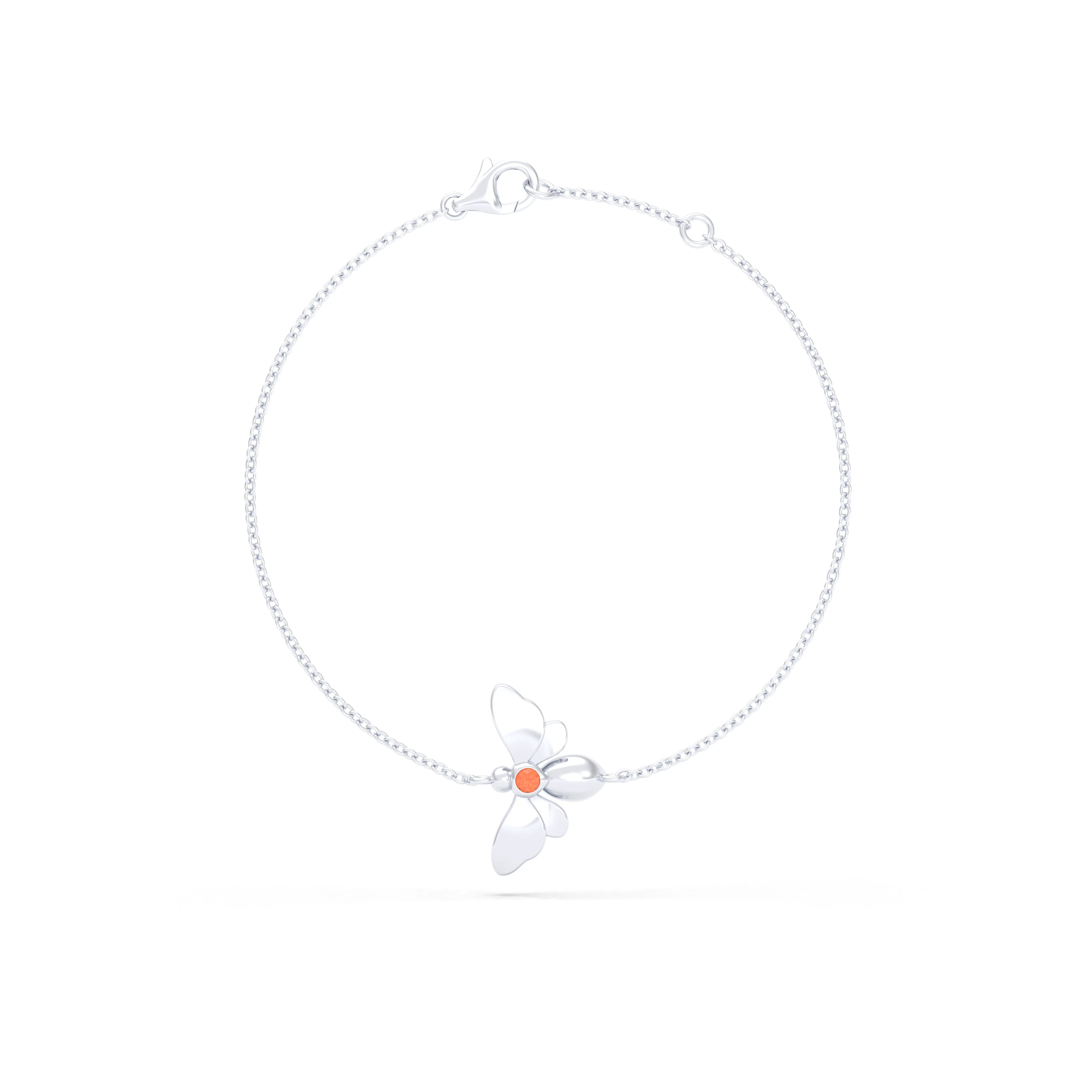 Bracelet Abeille or blanc 18 carats – pierre précieuse au choix