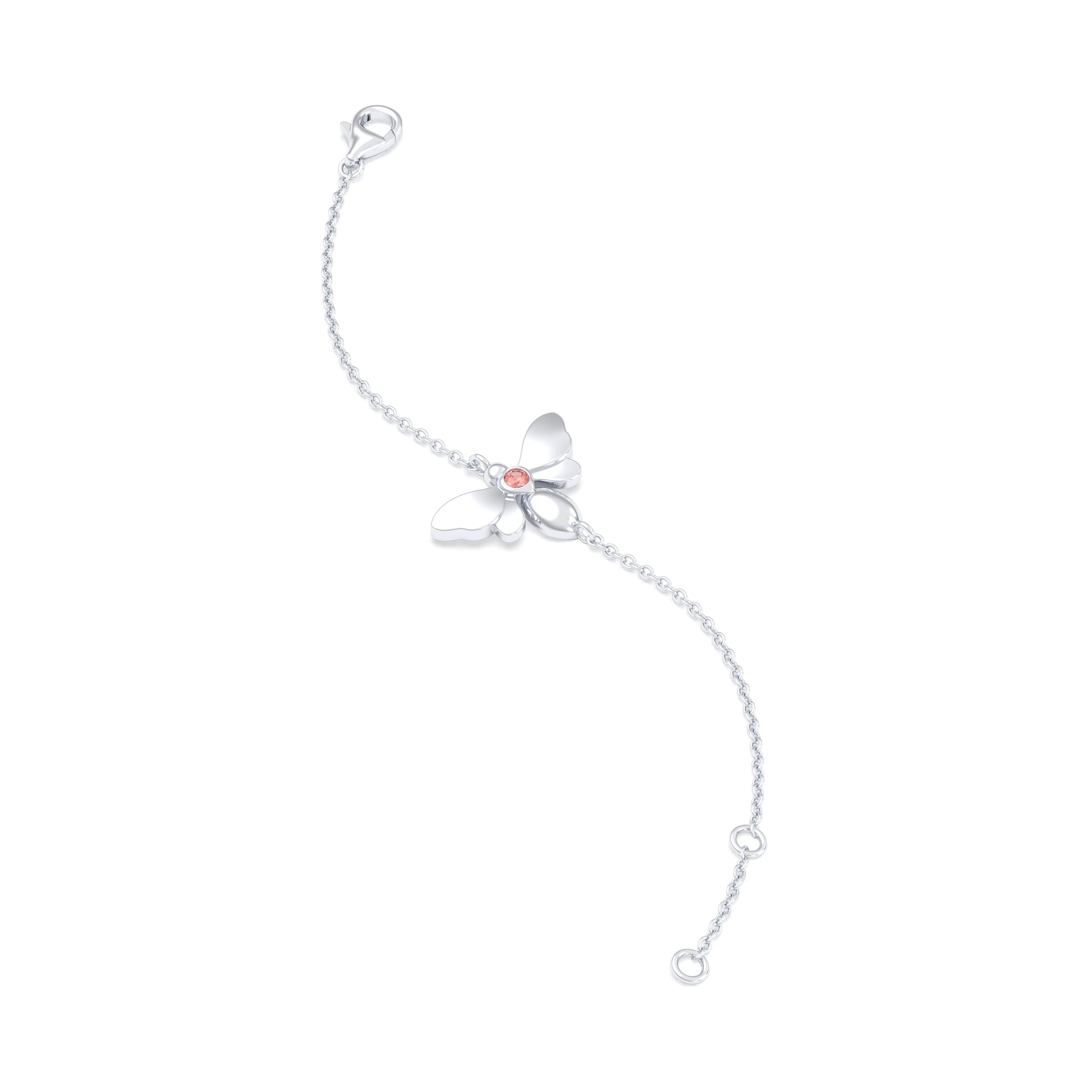 Bracelet Abeille or blanc 18 carats – pierre précieuse au choix