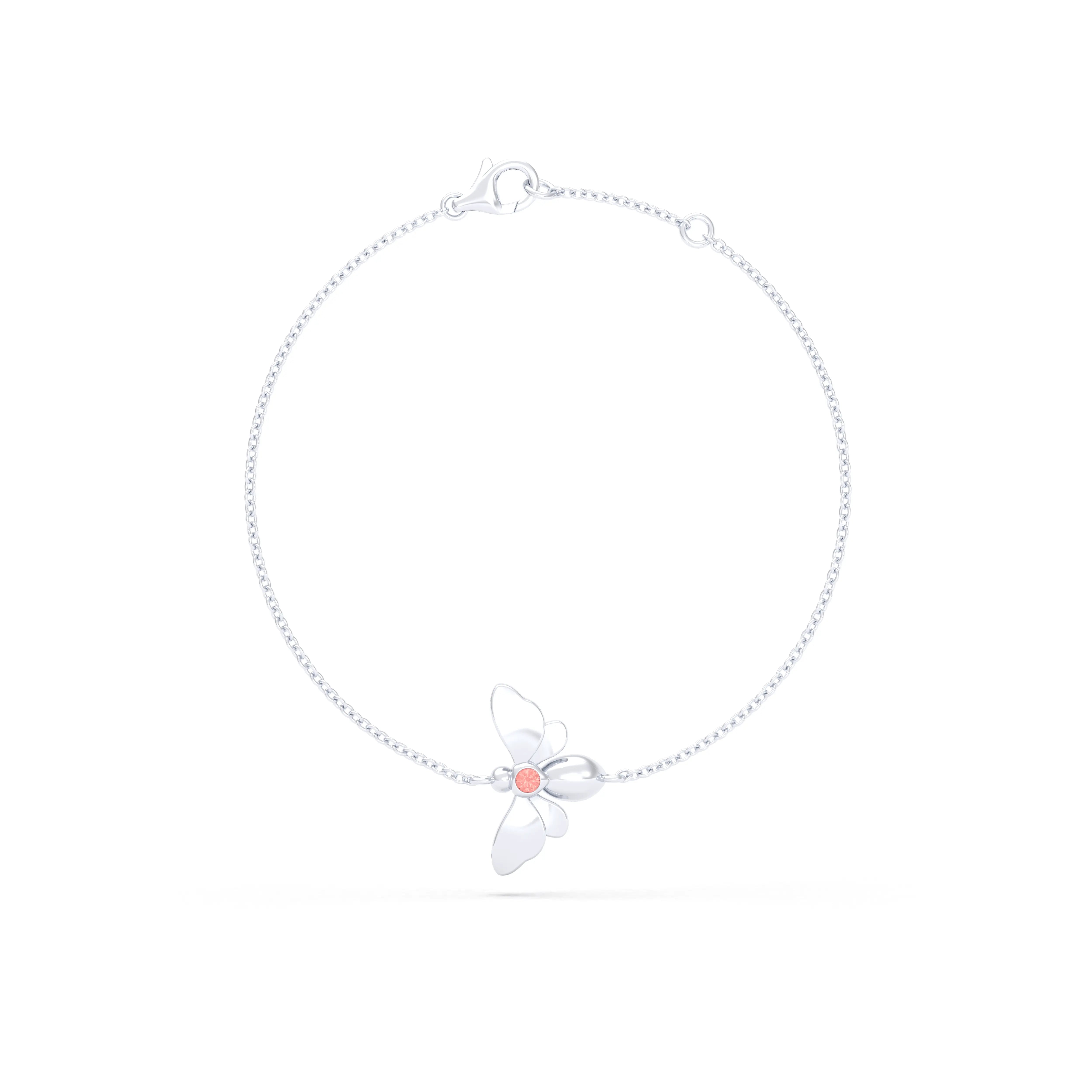 Bracelet Abeille or blanc 18 carats – pierre précieuse au choix