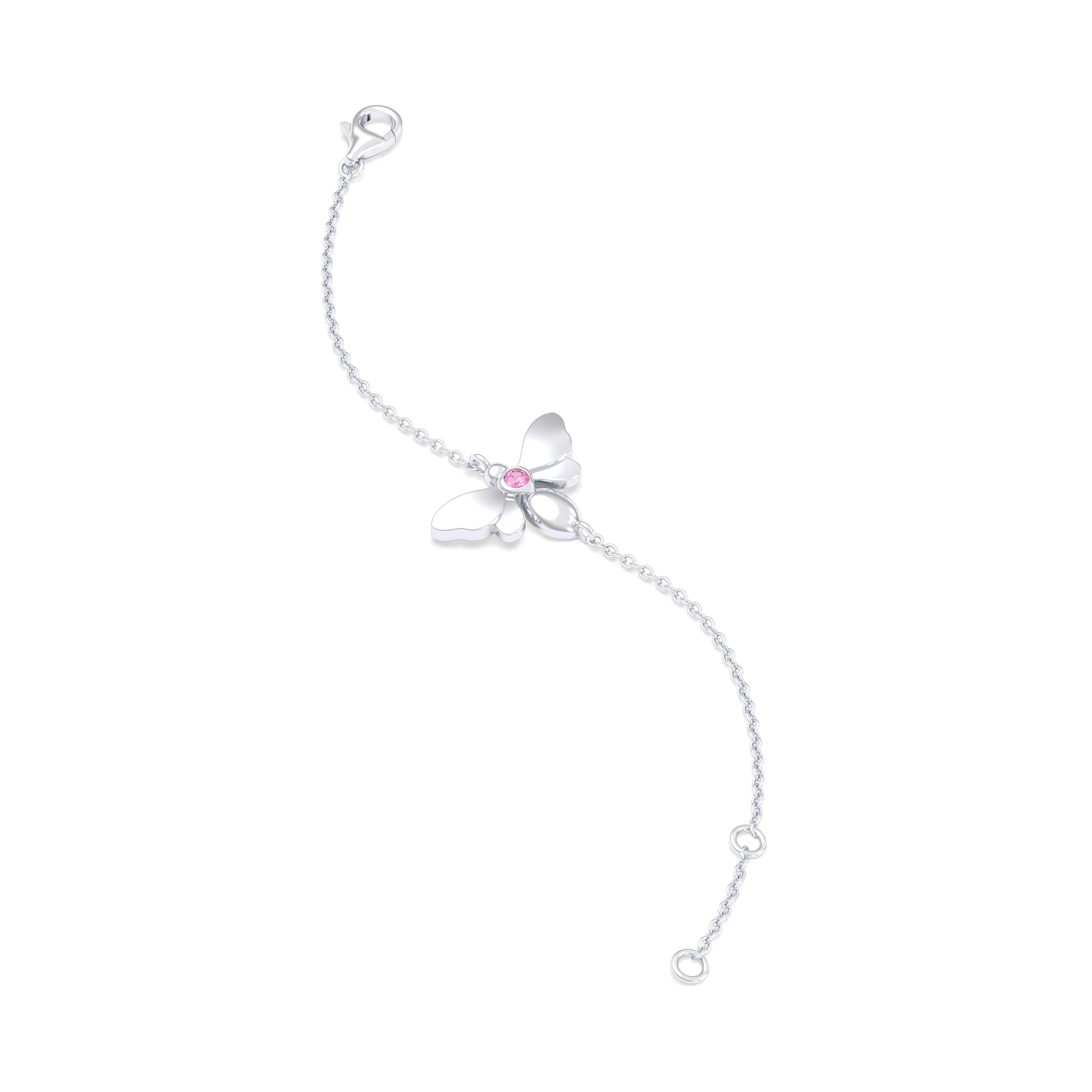 Bracelet Abeille or blanc 18 carats – pierre précieuse au choix