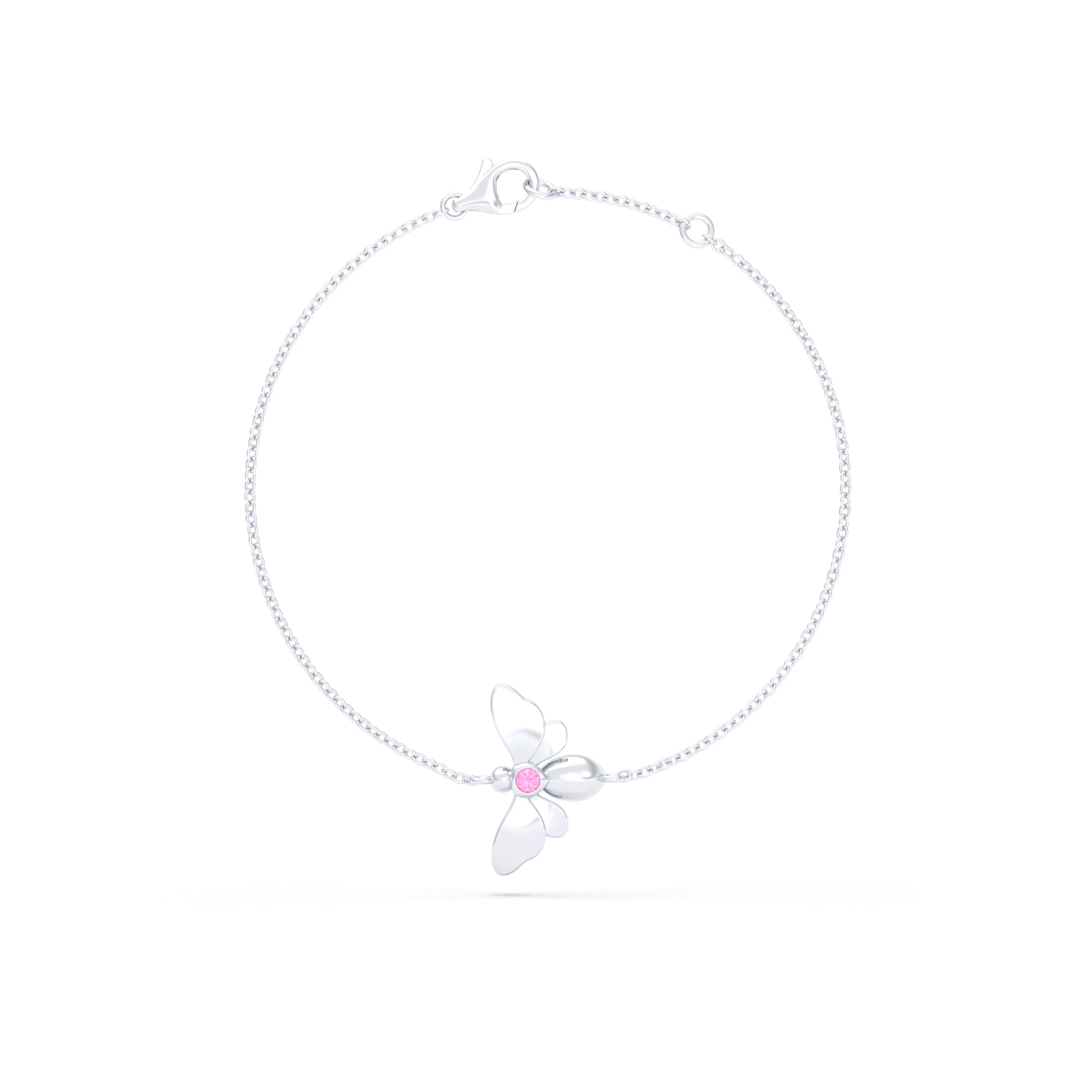 Bracelet Abeille or blanc 18 carats – pierre précieuse au choix