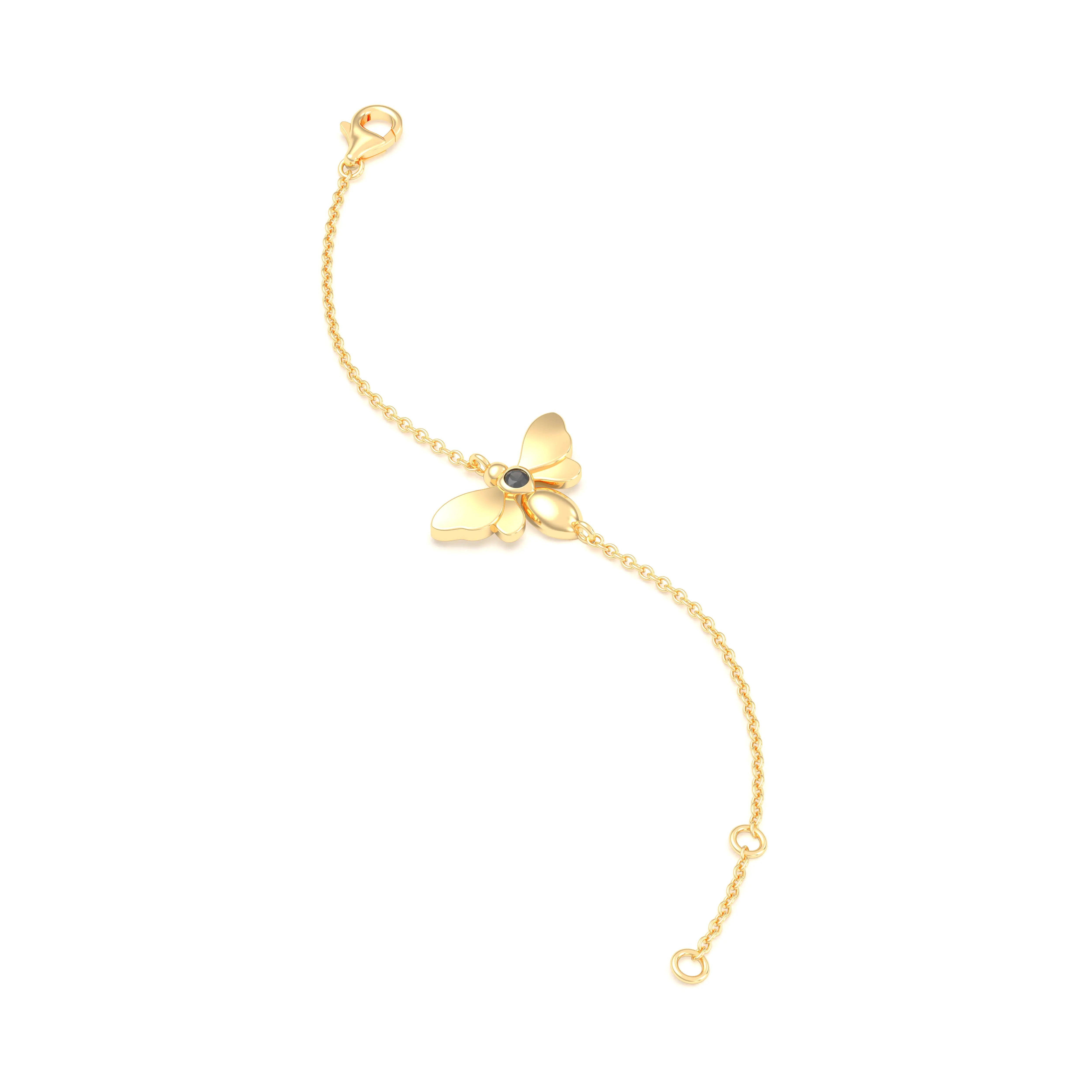 Bracelet Abeille or jaune 18 carats – pierre précieuse au choix