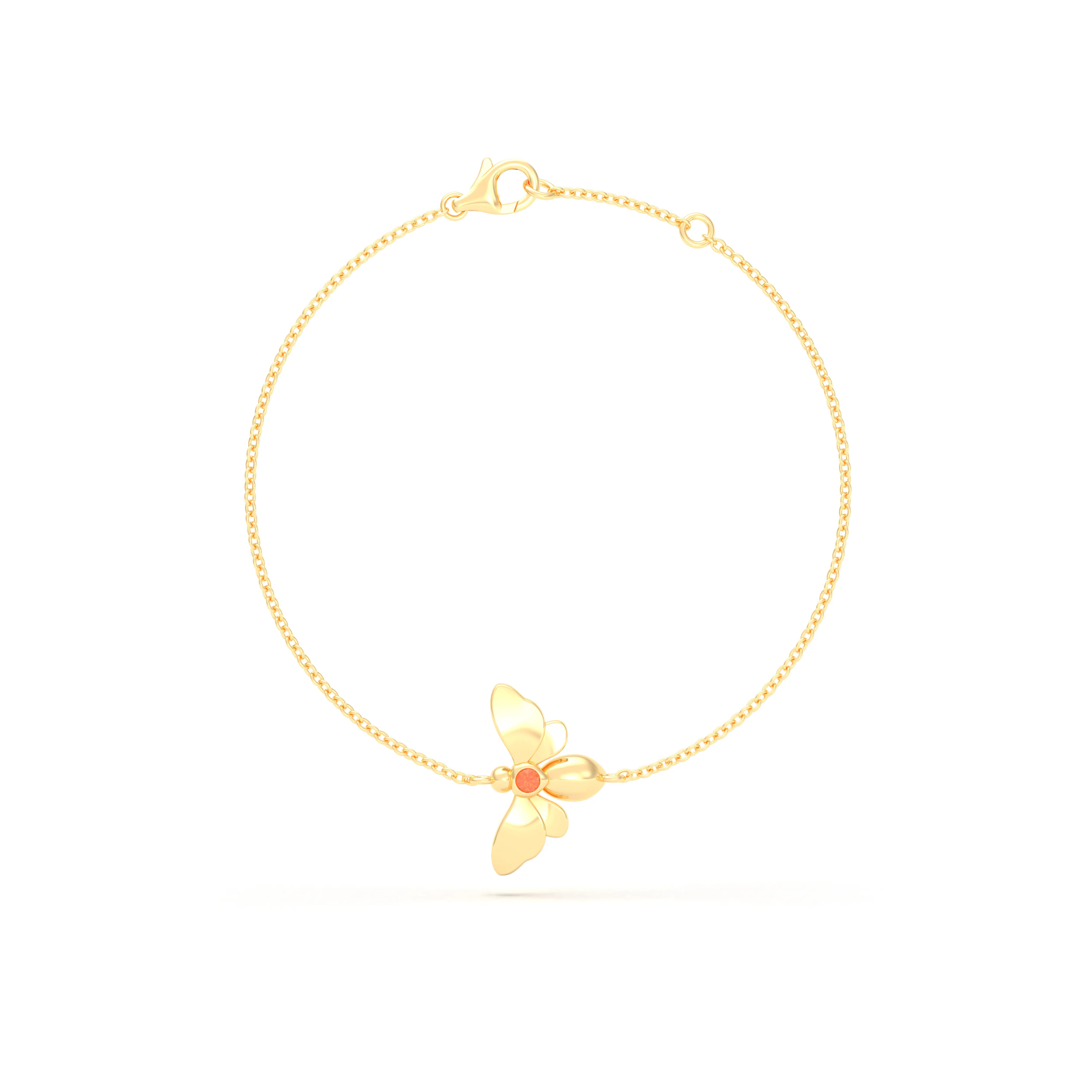 Bracelet Abeille or jaune 18 carats – pierre précieuse au choix
