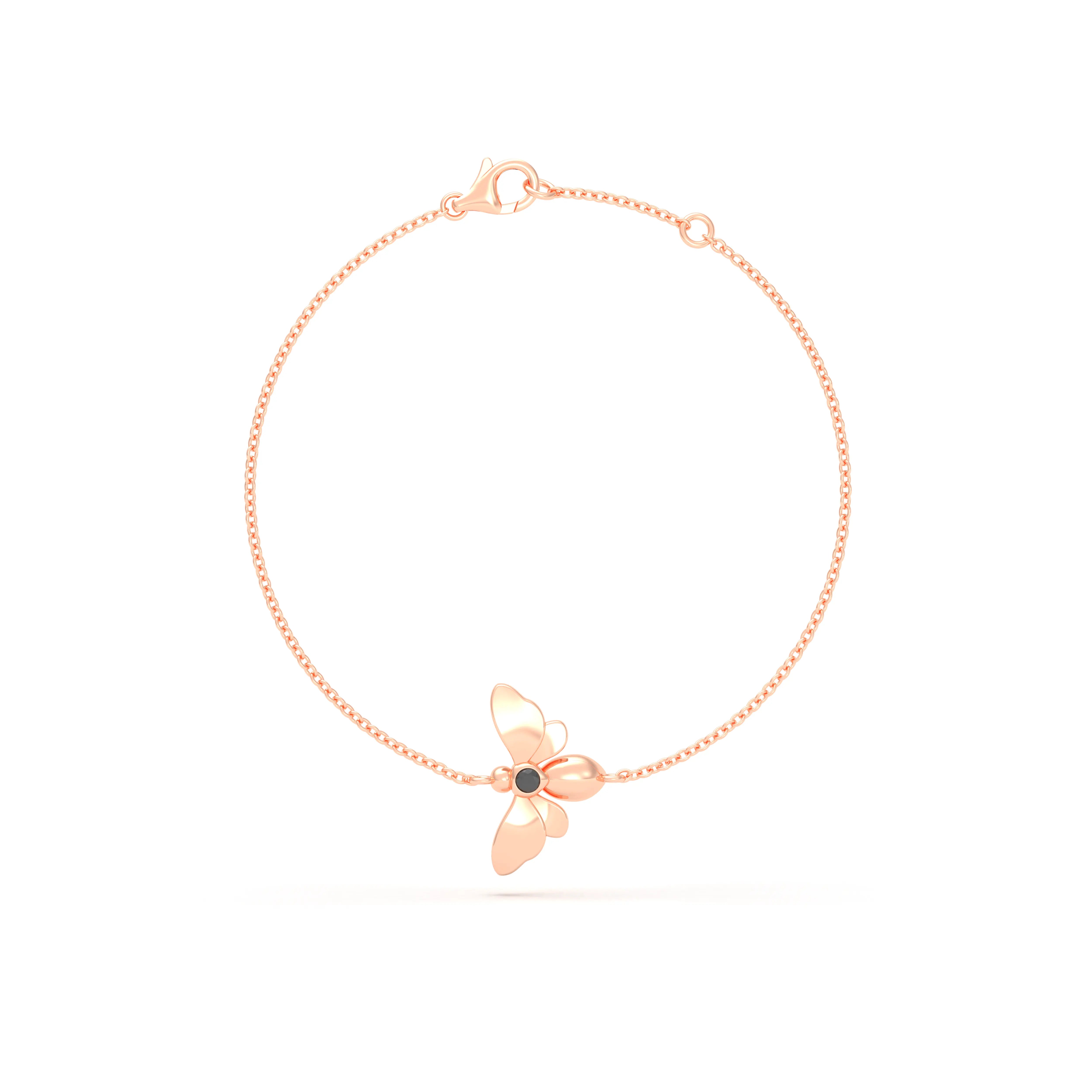 Bracelet Abeille or rose 18 carats – pierre précieuse au choix