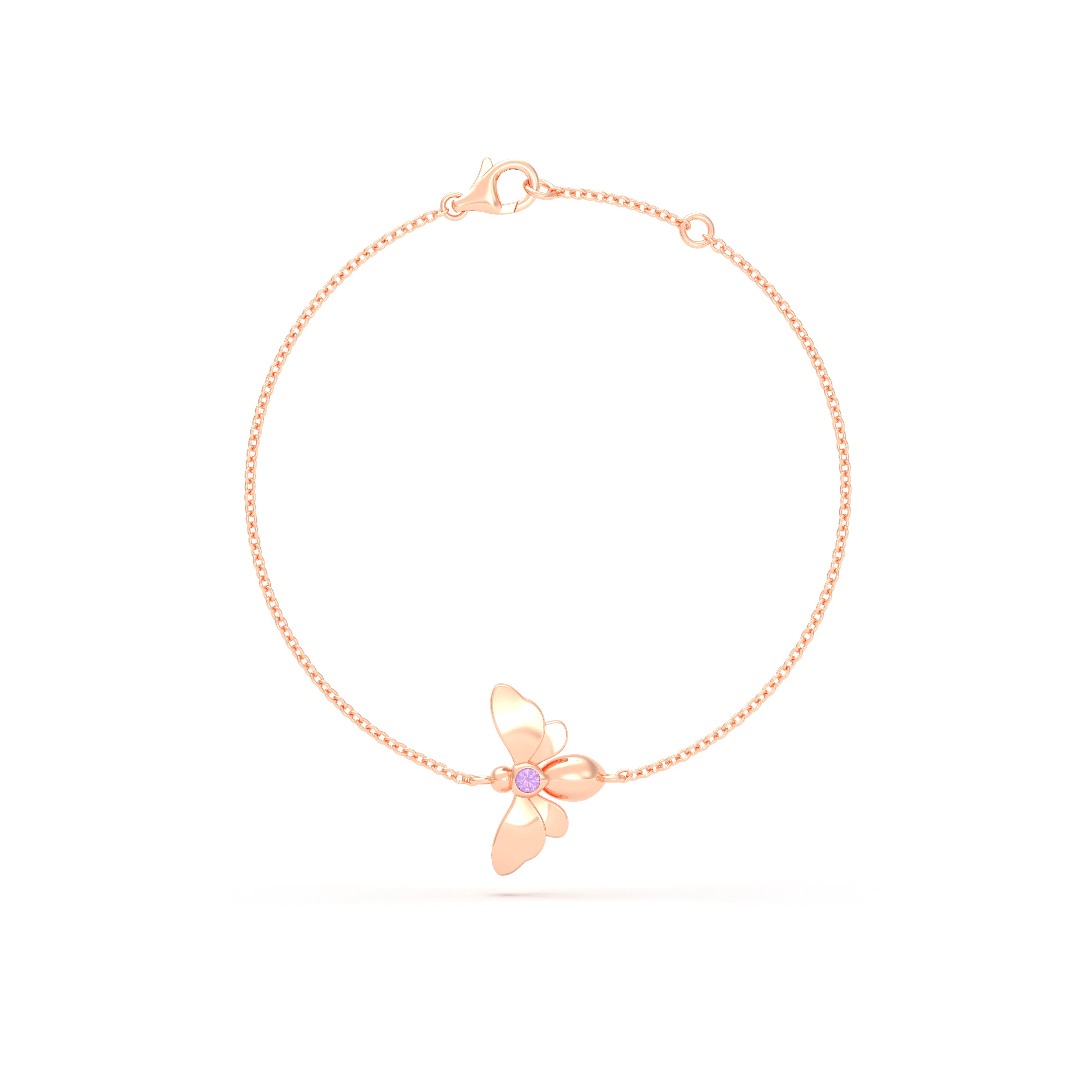 Bracelet Abeille or rose 18 carats – pierre précieuse au choix