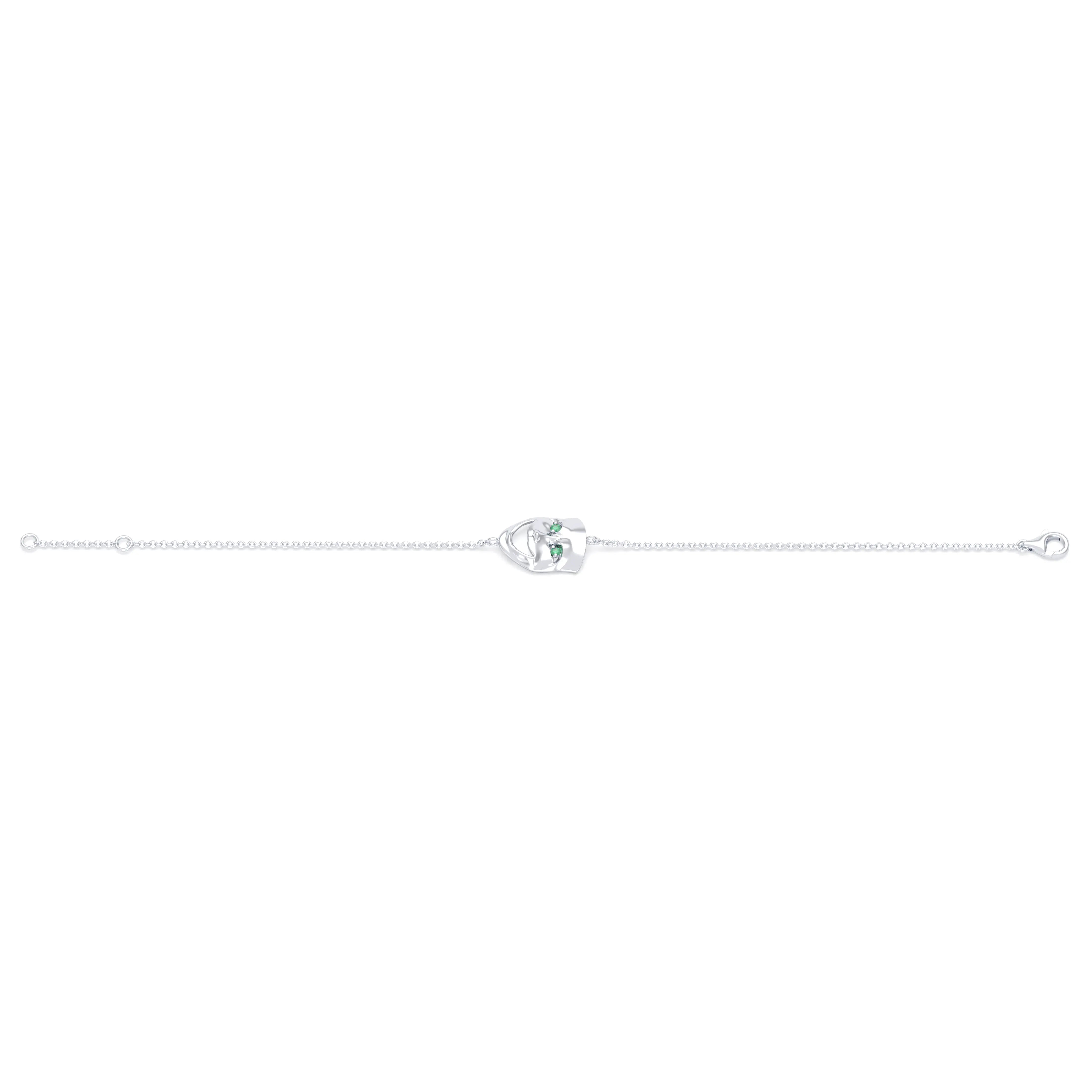 Bracelet Allégresse en or blanc 18 carats, masque souriant du théâtre