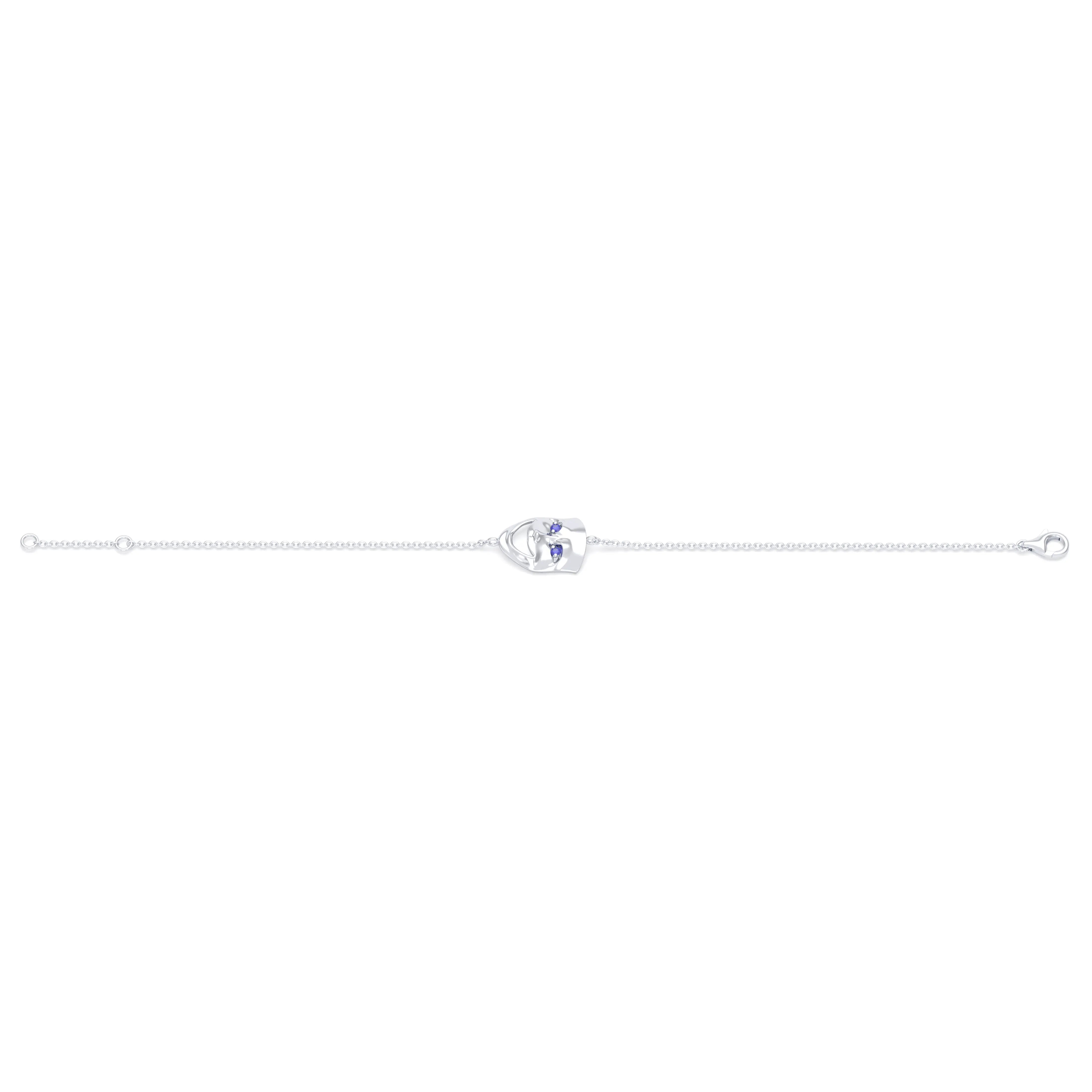Bracelet Allégresse en or blanc 18 carats, masque souriant du théâtre