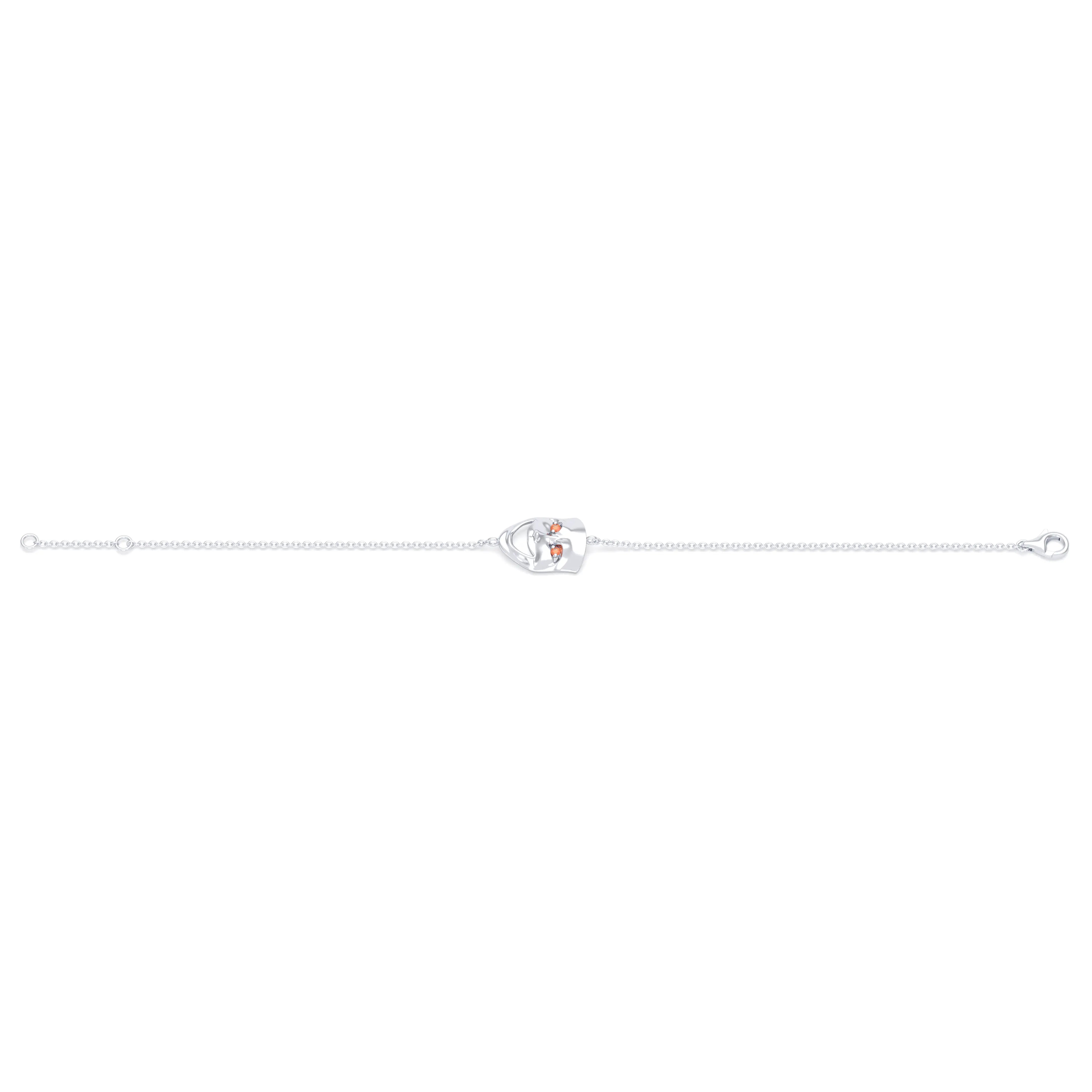 Bracelet Allégresse en or blanc 18 carats, masque souriant du théâtre