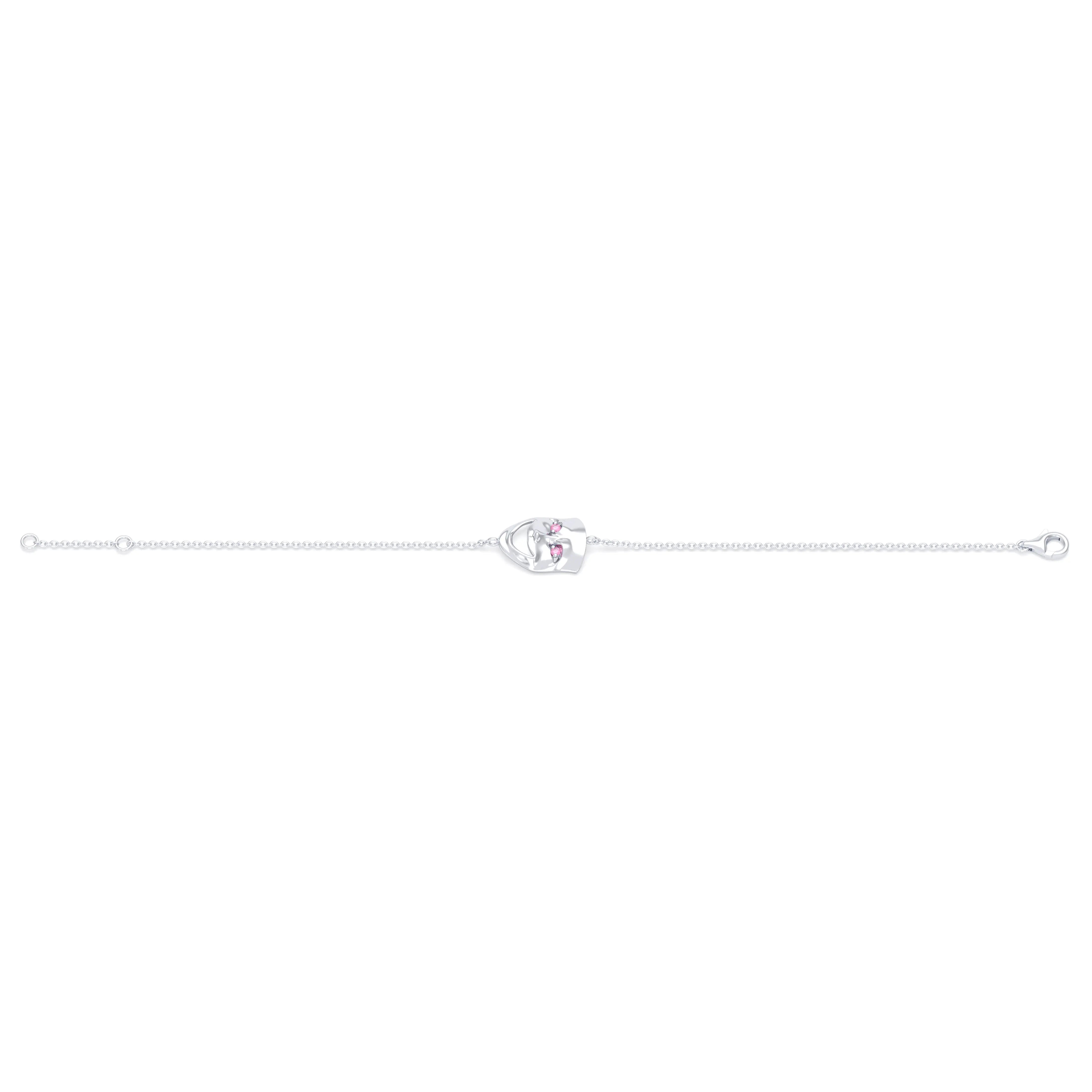 Bracelet Allégresse en or blanc 18 carats, masque souriant du théâtre