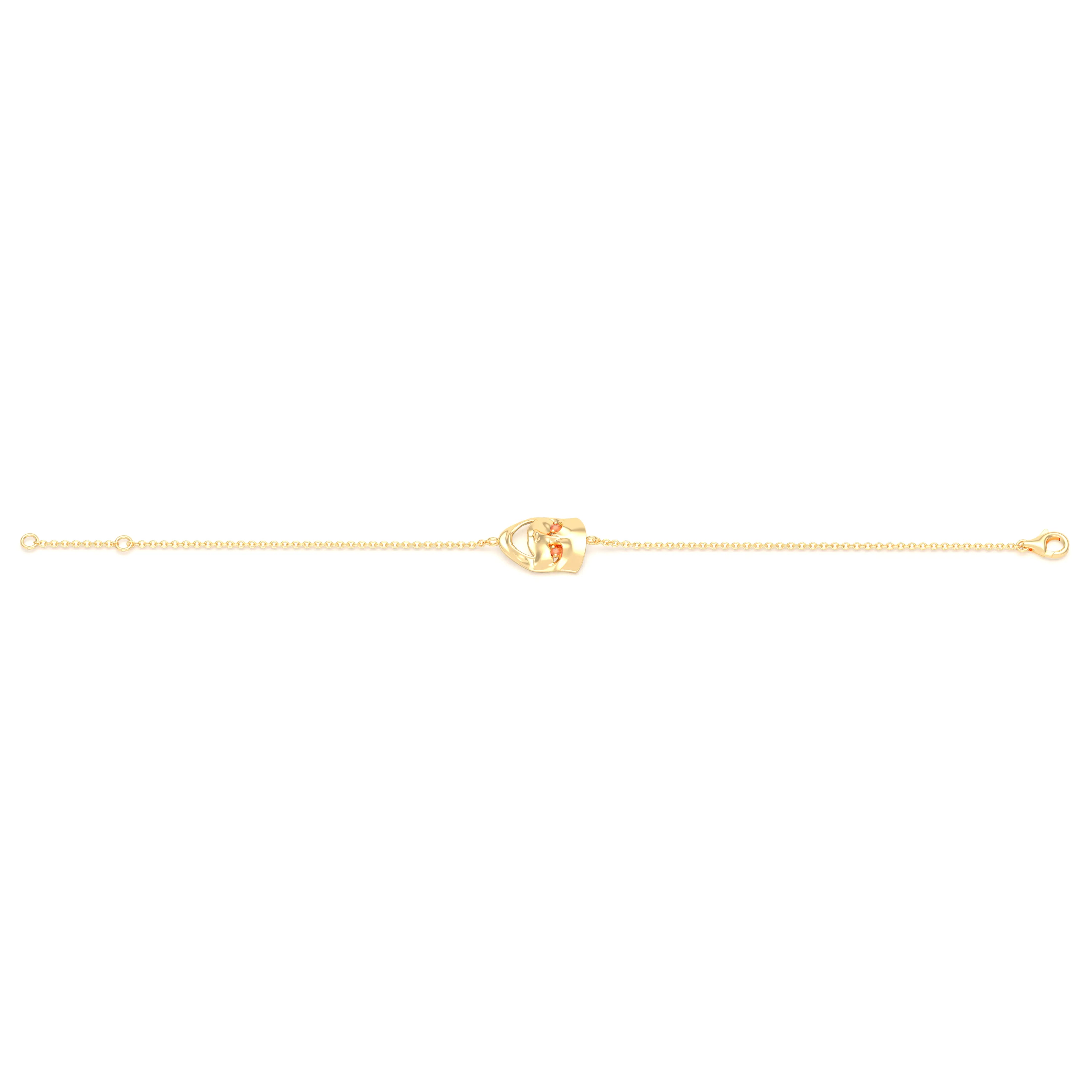 Bracelet Allégresse en or jaune 18 carats, masque souriant du théâtre