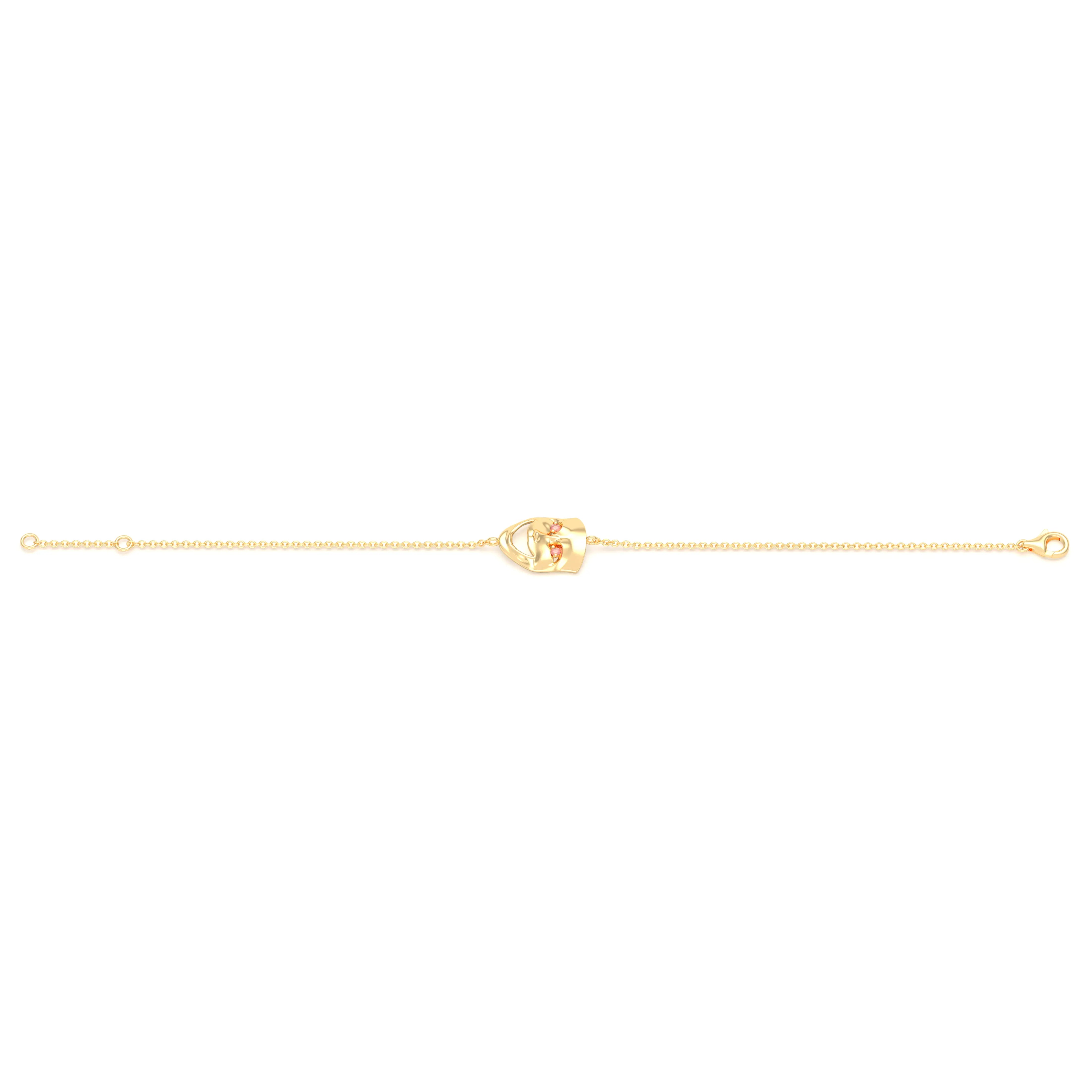 Bracelet Allégresse en or jaune 18 carats, masque souriant du théâtre